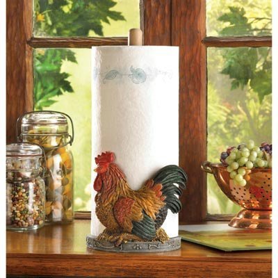 Bulk Country Rooster Paper Towel Holder - Rustic Bathroom & Kitchen Decor for Farmhouse Style Homes - Perfect for Bath, Body, and Hand Towel Organization