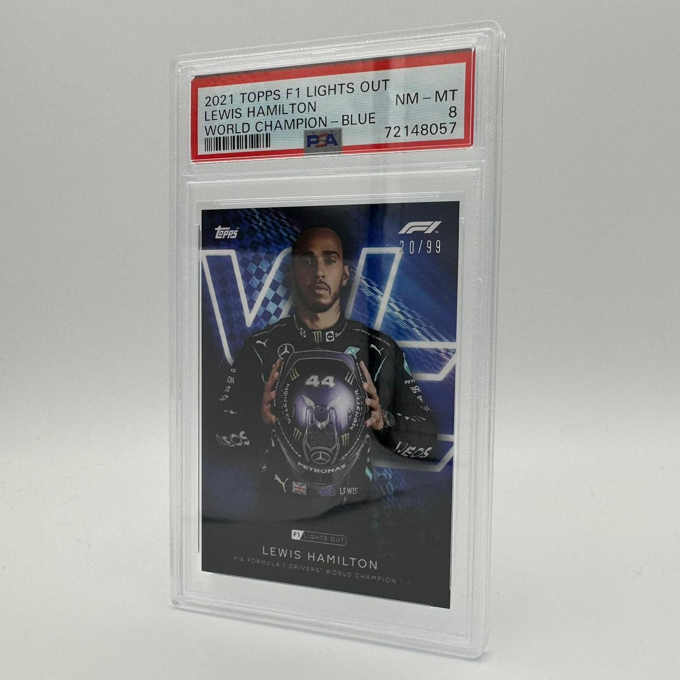 PSA 8 Graded 20/99 Lewis Hamilton Formula 1 World Champion Racing Card - Perfect for Collectors, Fans, and Sports Memorabilia Displays