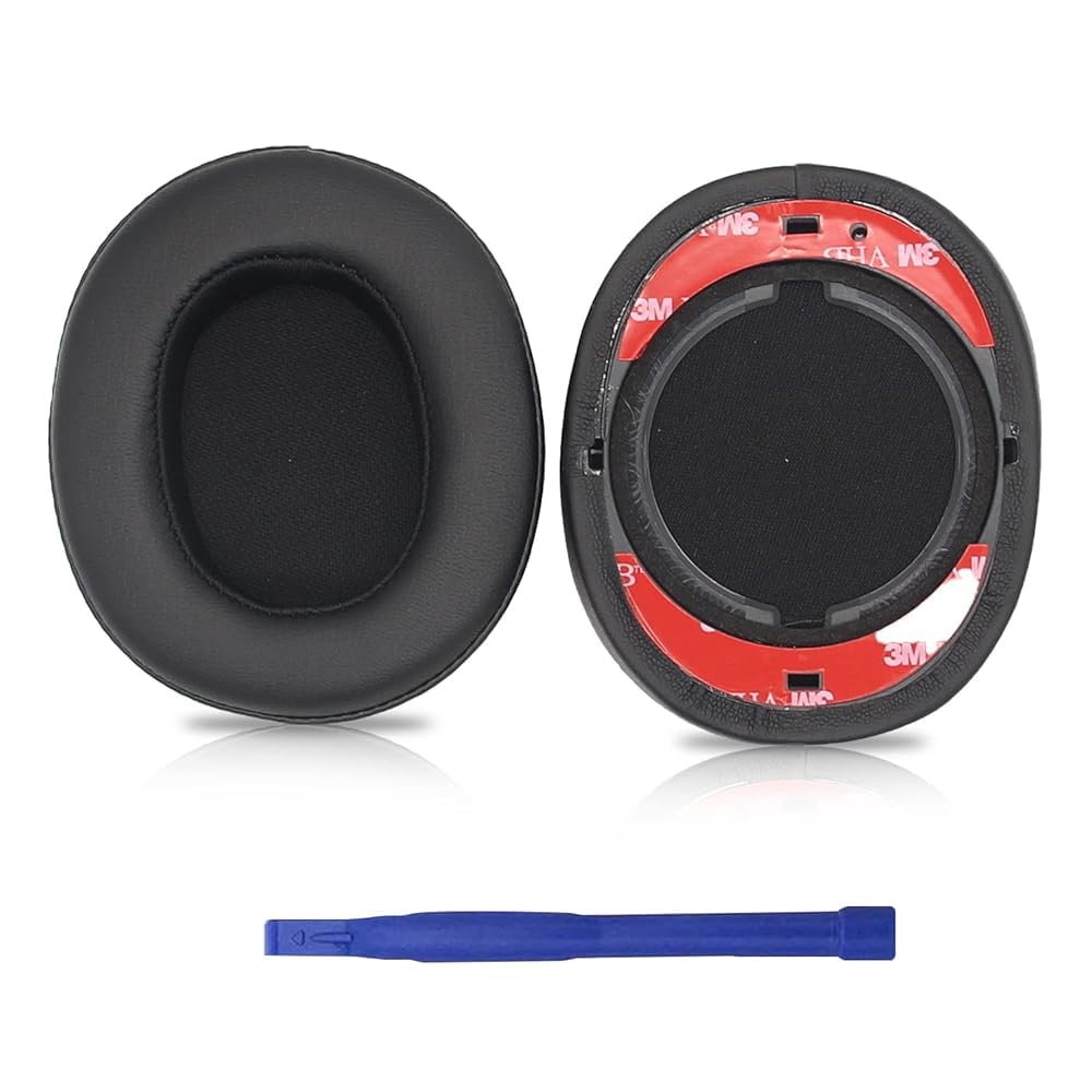 AIivioll Replacement Ear Pads for E55BT Headphones - Protein PU Leather Cushions (Black) | Comfortable & Durable Repair Parts for Gaming, Music & Office Use