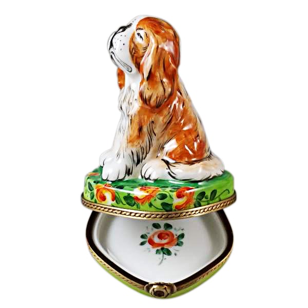 King Charles Spaniel Limoges Porcelain Box - Hand-Painted Collectible Trinket Box for Jewelry & Keepsakes | Perfect Gift for Dog Lovers & Home Decor