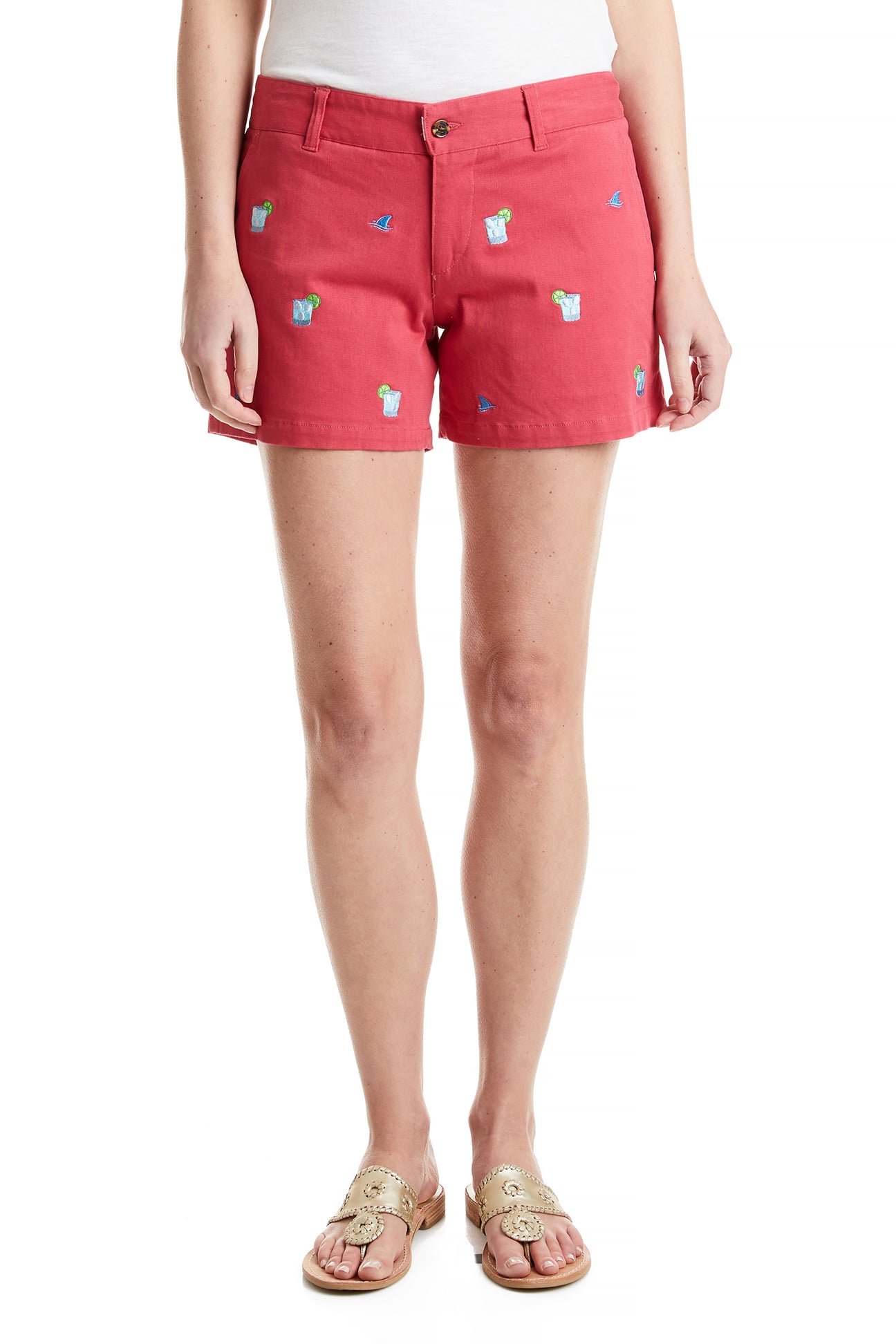 Hurricane Red Sailing Shorts - Stretch Twill Fabric with Fin & Tonic Design | Perfect for Boating, Yachting & Summer Outdoor Activities