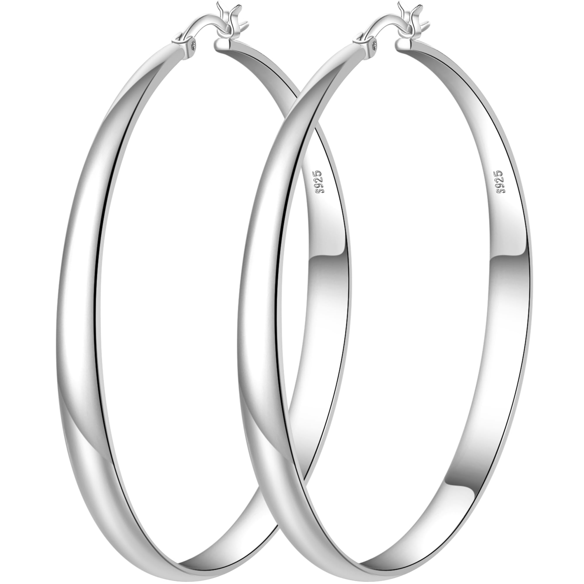 Senteria 925 Sterling Silver Hoop Earrings for Women - Large Hypoallergenic Lightweight Big Hoops | Perfect for Everyday Wear, Parties & Gifts