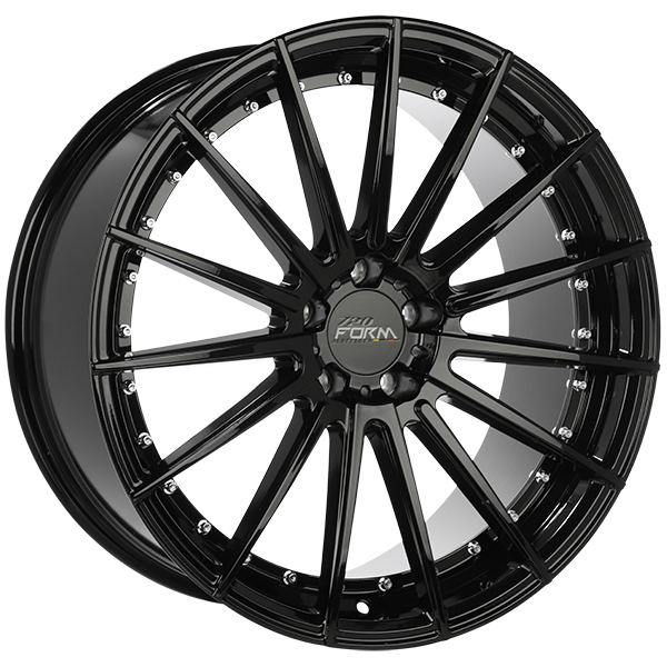 720Form RF3 V Gloss Black Chrome Inserts 20x9 +25 5x112mm 66.6mm Wheel Rims - Perfect for Audi A4, A5, Q5 & Volkswagen Passat, Jetta - Enhance Your Vehicle's Style & Performance