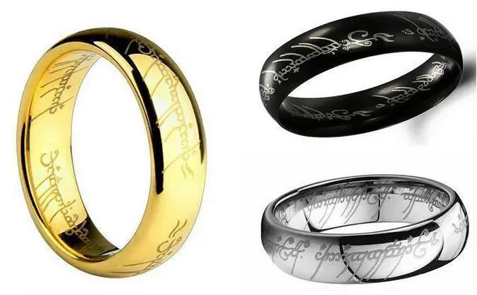 Premium Stainless Steel Lord of the Rings Wedding Band - Perfect for Engagement, Anniversary & Fantasy Themed Ceremonies