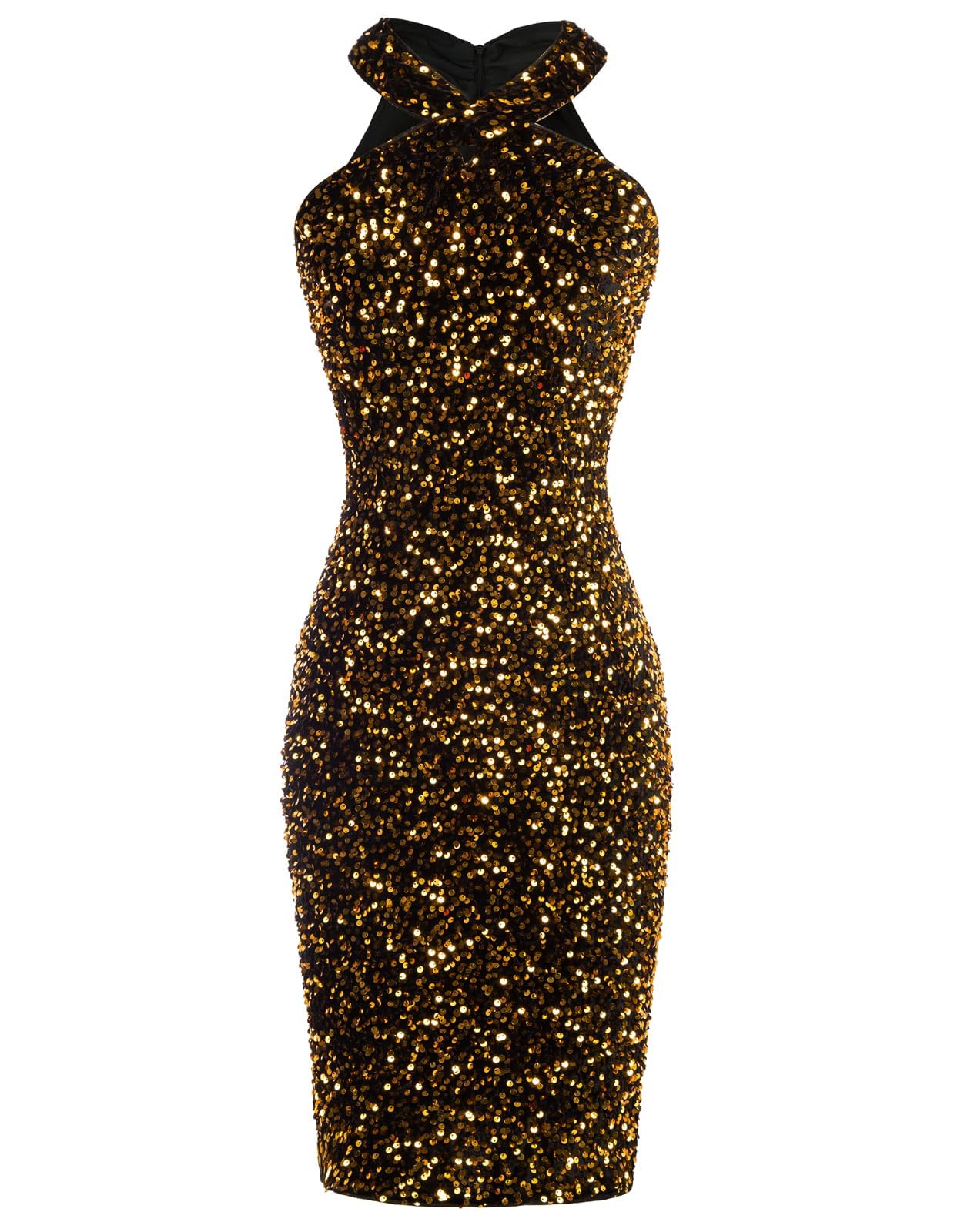 GRACE KARIN Women's Sequin Party Dress - Sparkly Glitter Halter Mini Dress for Nightclub, Prom & Special Occasions | Sleeveless Bodycon Cocktail Dress 2025