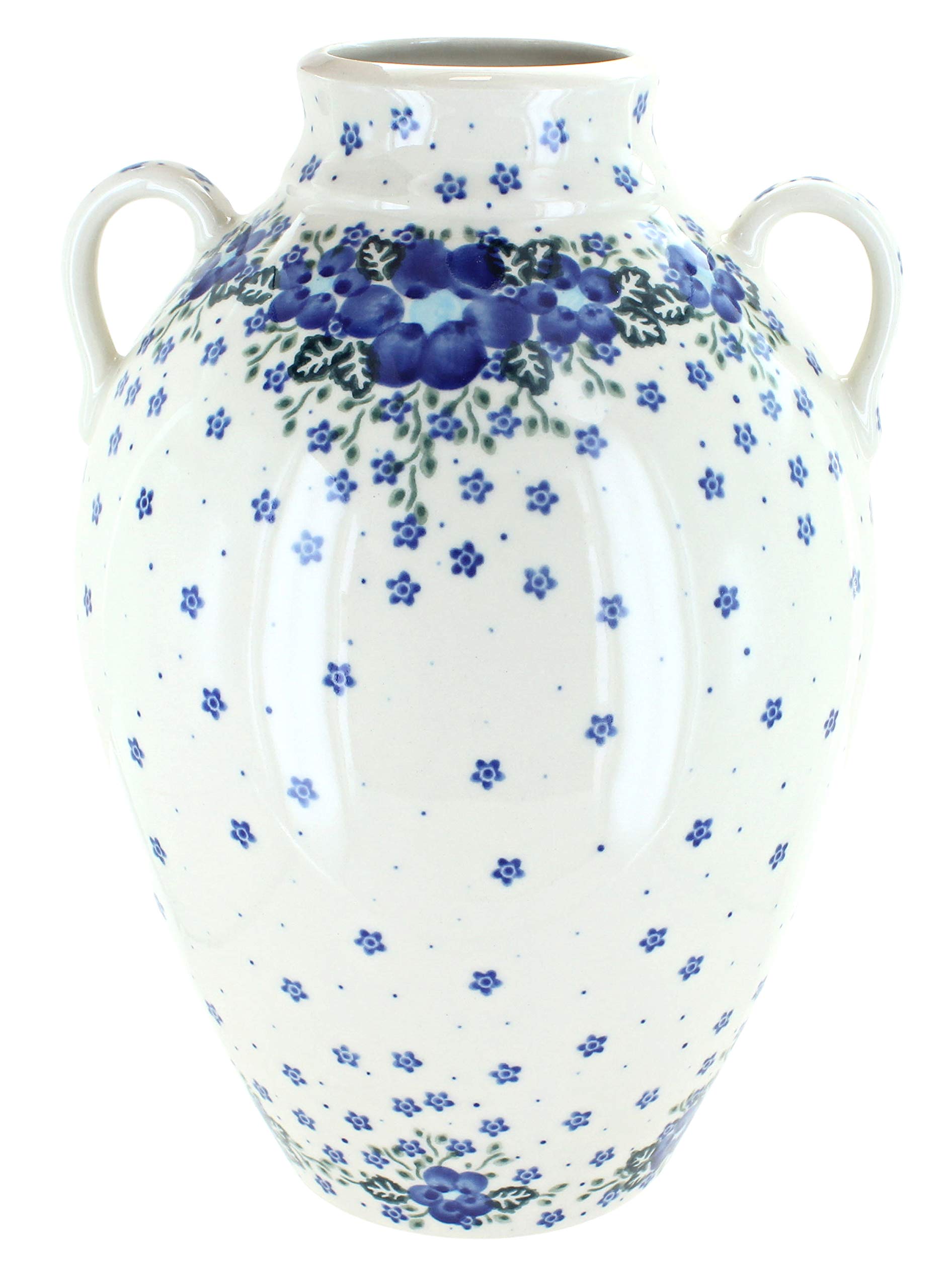 Blue Rose Polish Pottery Melanie Large Jug Vase - Handcrafted Ceramic Flower Vase for Home Decor, Wedding Centerpieces & Farmhouse Style Interiors
