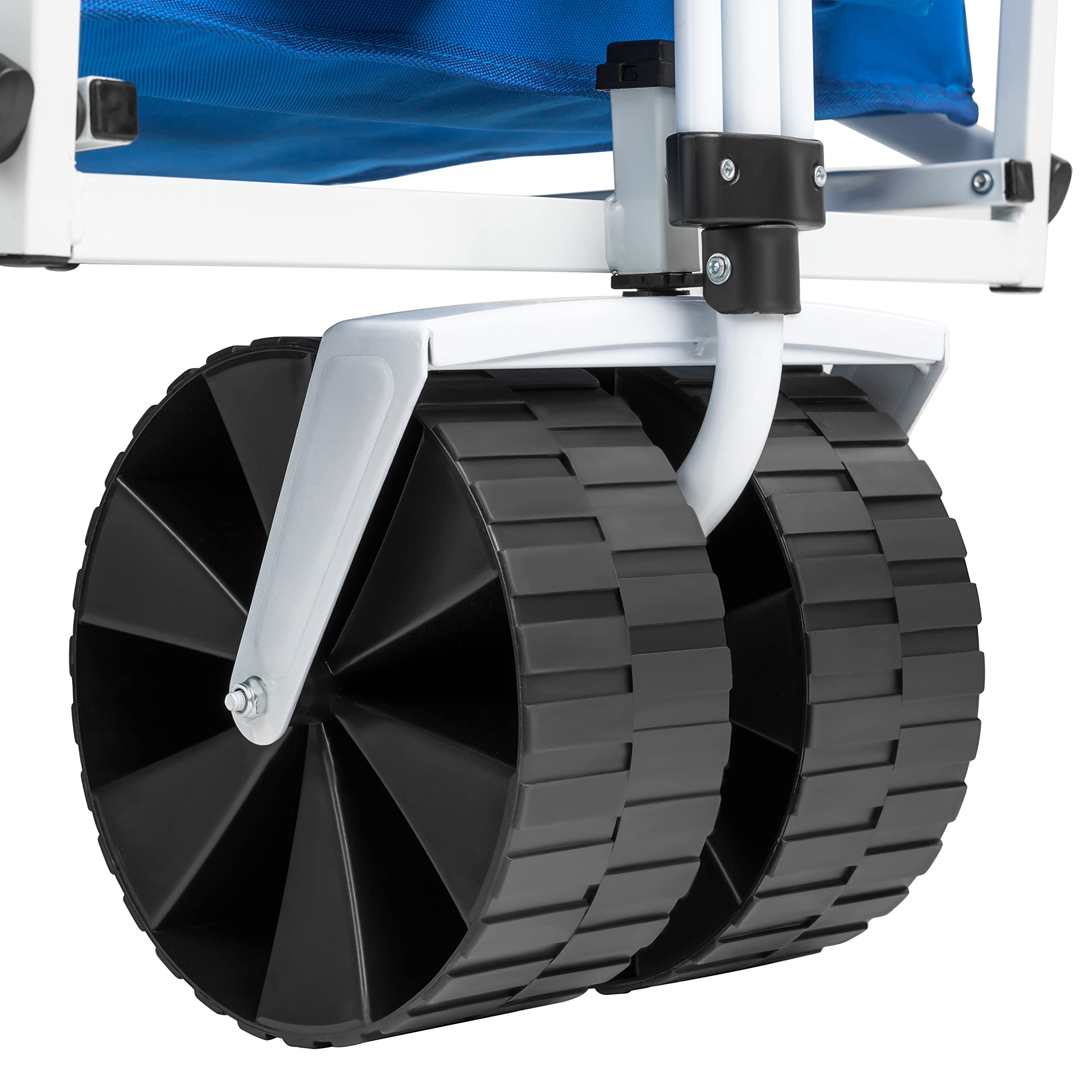 YSC Folding Beach Wagon with Wheels - Heavy Duty Collapsible Utility Cart for Shopping, Outdoor, Beach & Camping - Large Capacity Royal Blue Carry Wagon for Picnics, Groceries & Sports Gear