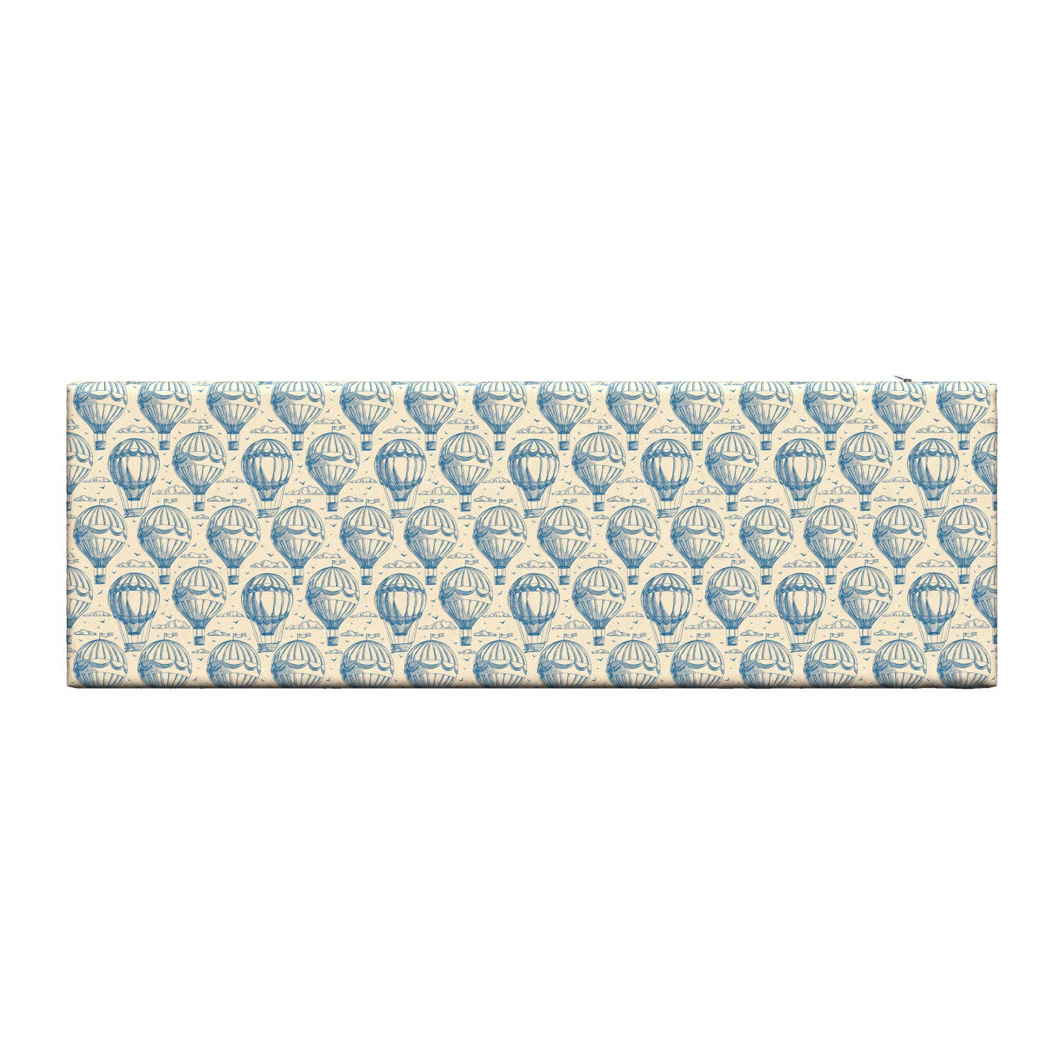Ambesonne Blue and Beige Bench Cushion - Sketch Art Style Hot Air Balloon & Birds Design - 45