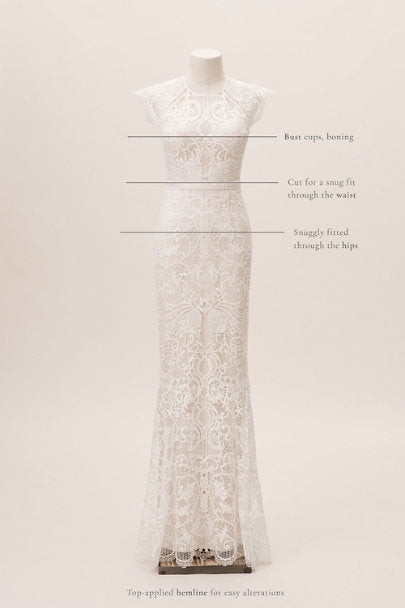 Catherine Deane Merry Gown - Elegant Floral Lace Wedding Dress for Bride, Perfect for Beach Weddings & Romantic Ceremonies