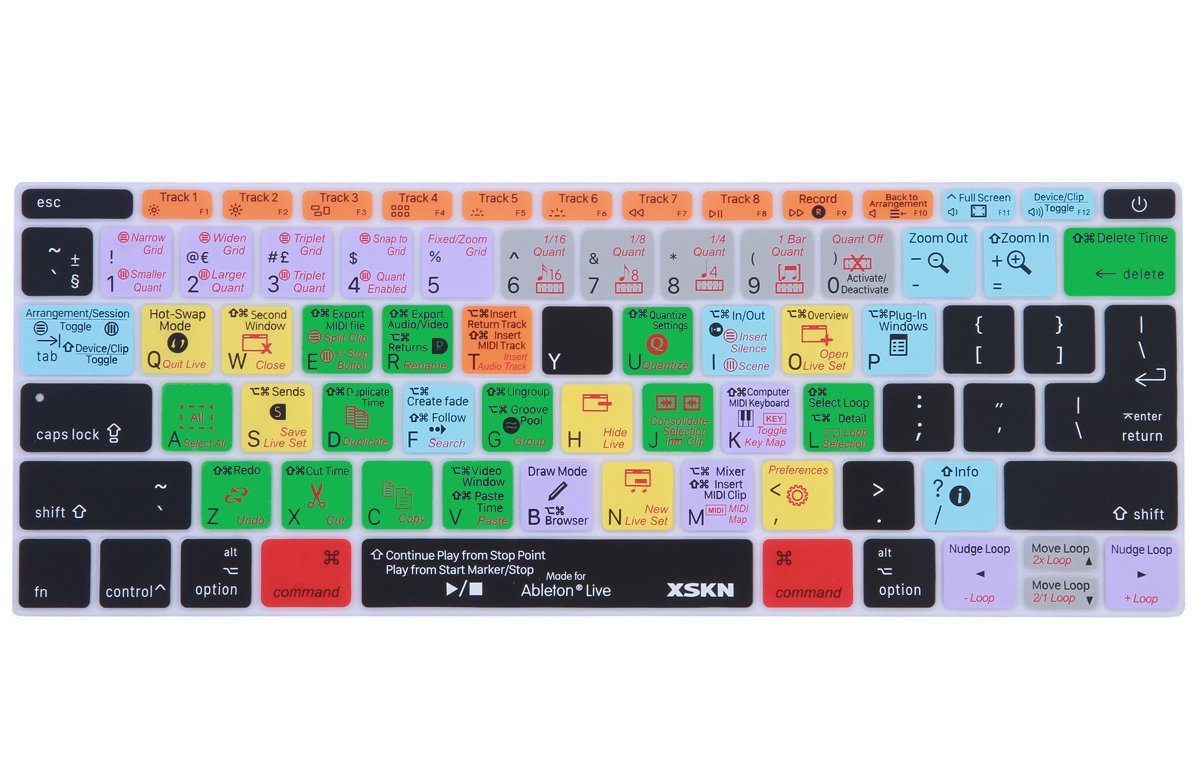 Ableton Live Shortcut Keyboard Skin Cover for MacBook Pro 13