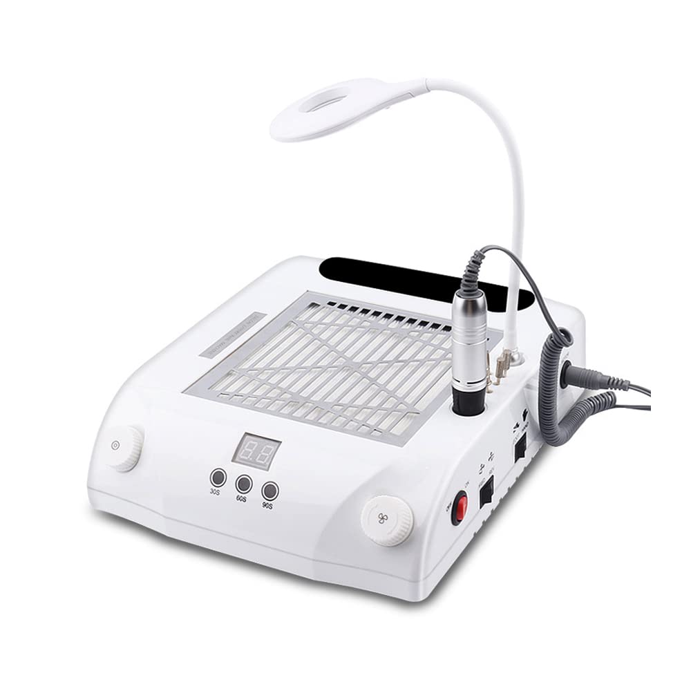 6-in-1 Electric Nail Dust Collector & Art Machine - Professional Salon Equipment Kit with Baking Glue, Sanding Machine, LED Lighting & Storage Box | Perfect for Nail Salons, Home Manicures & Professional Nail Artists