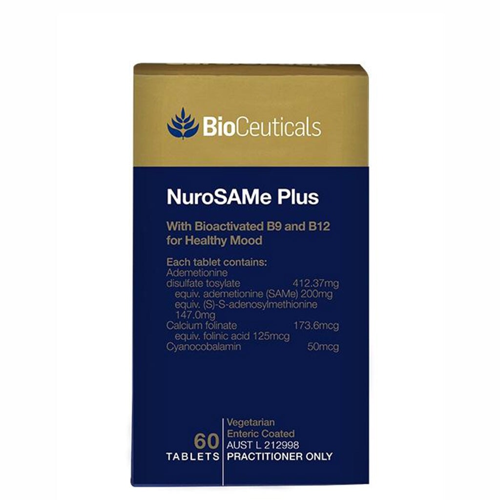BioCeuticals NuroSAMe Plus Supplement - Supports Brain Health & Mood Balance - Ideal for Stress Relief & Cognitive Function Enhancement