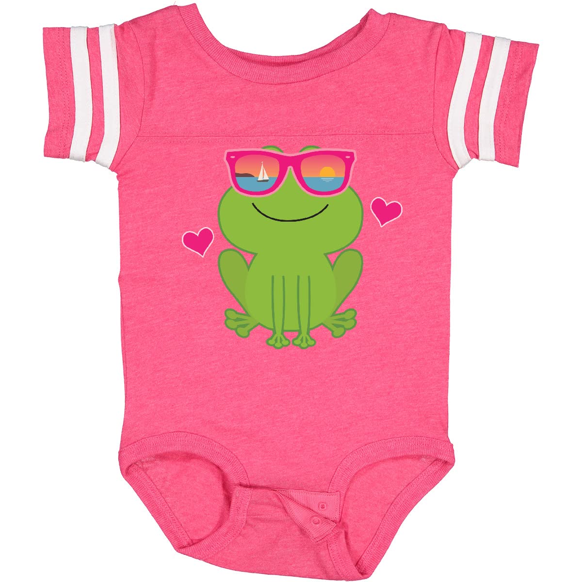 Inktastic Summer Frog Beach Vacation Sunglasses Baby Bodysuit - Cute Frog Design for Boys & Girls - Perfect for Beach Trips, Pool Parties & Summer Outfits