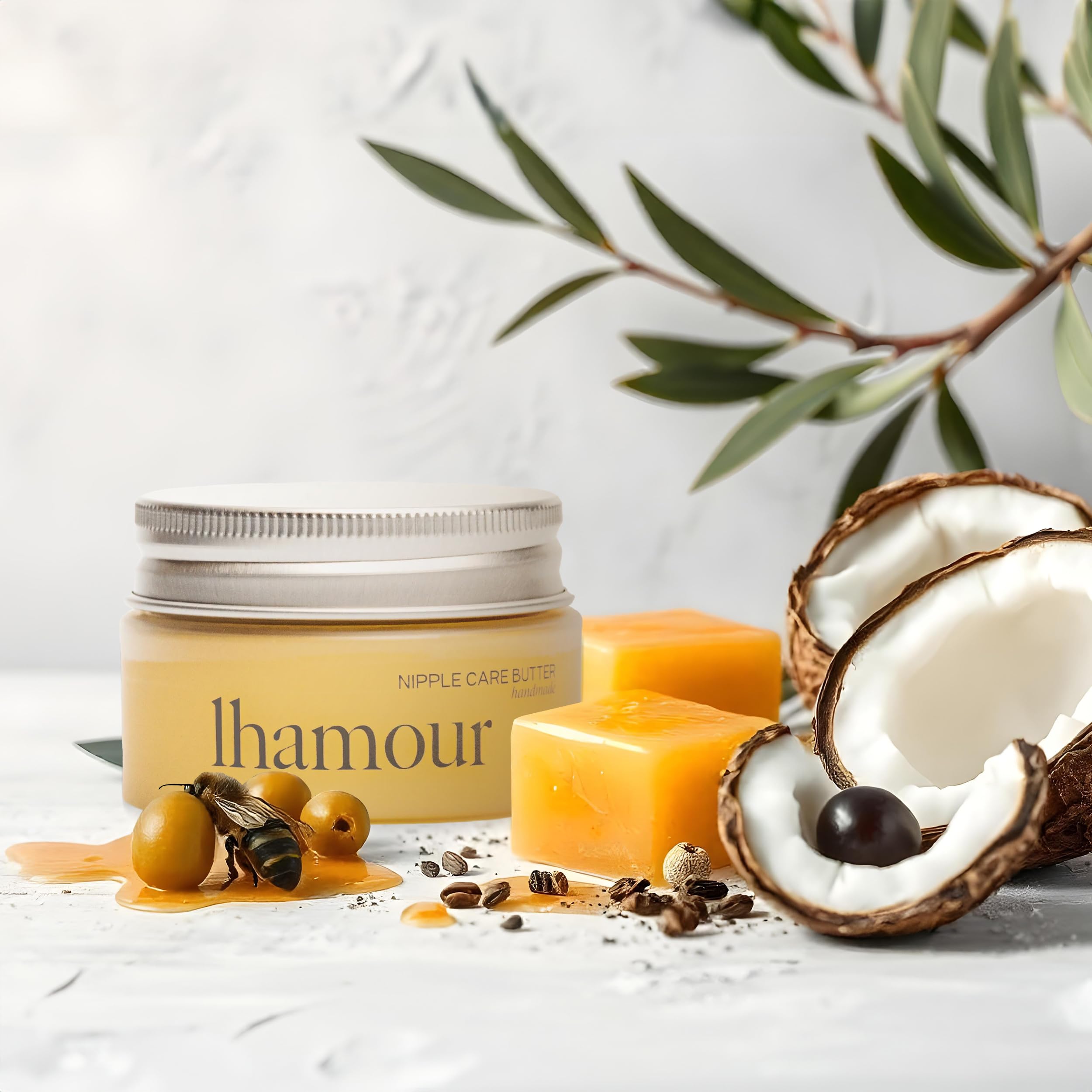 LHAMOUR Nipple Care Butter - 30g Organic Nursing Balm for Breastfeeding Moms - Soothe & Protect Cracked, Dry Nipples - Perfect for Postpartum Care & Nursing Comfort