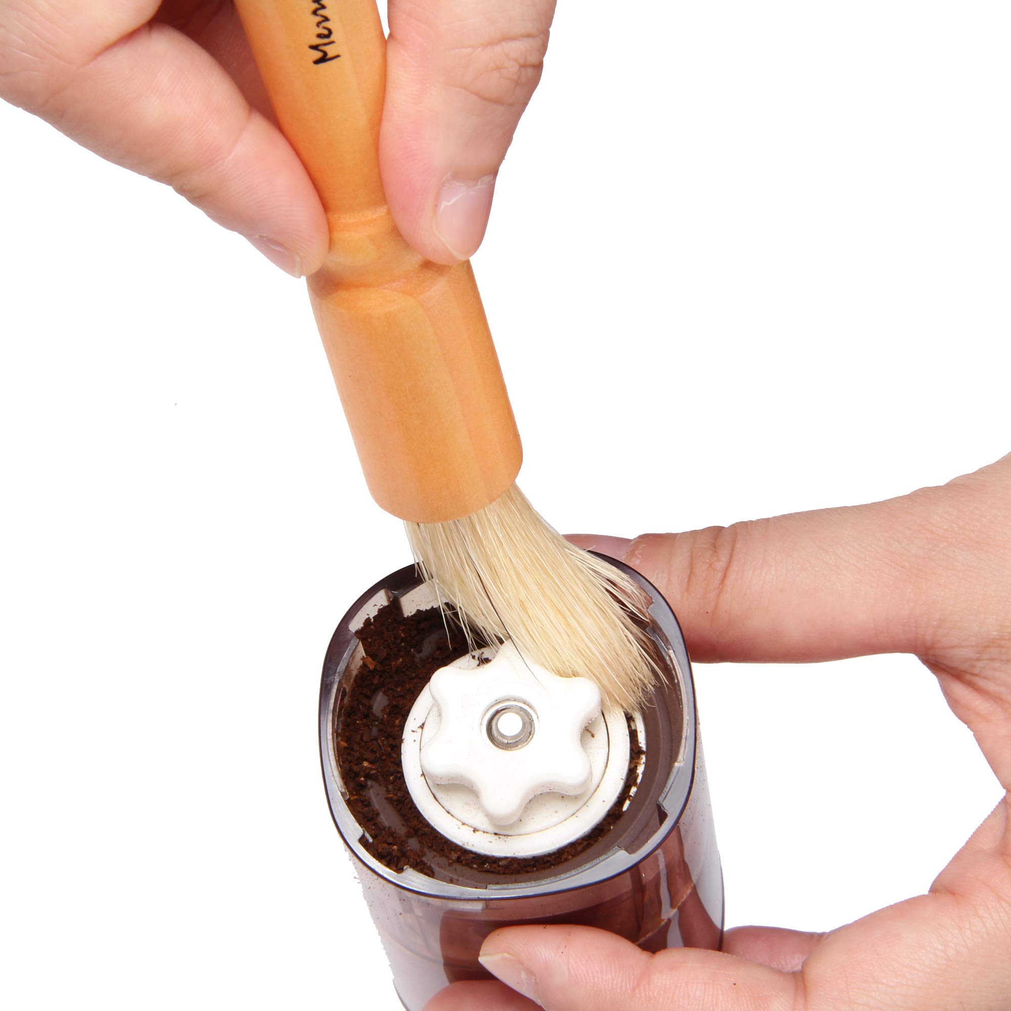 Premium Wooden Coffee Grinder Cleaning Brush with Natural Bristles - Barista-Grade Espresso Accessory for Coffee Beans, Grains & Kitchen Tools - Perfect for Home Baristas & Coffee Enthusiasts (Ideal for Daily Grinder Maintenance & Coffee Station Cleaning)