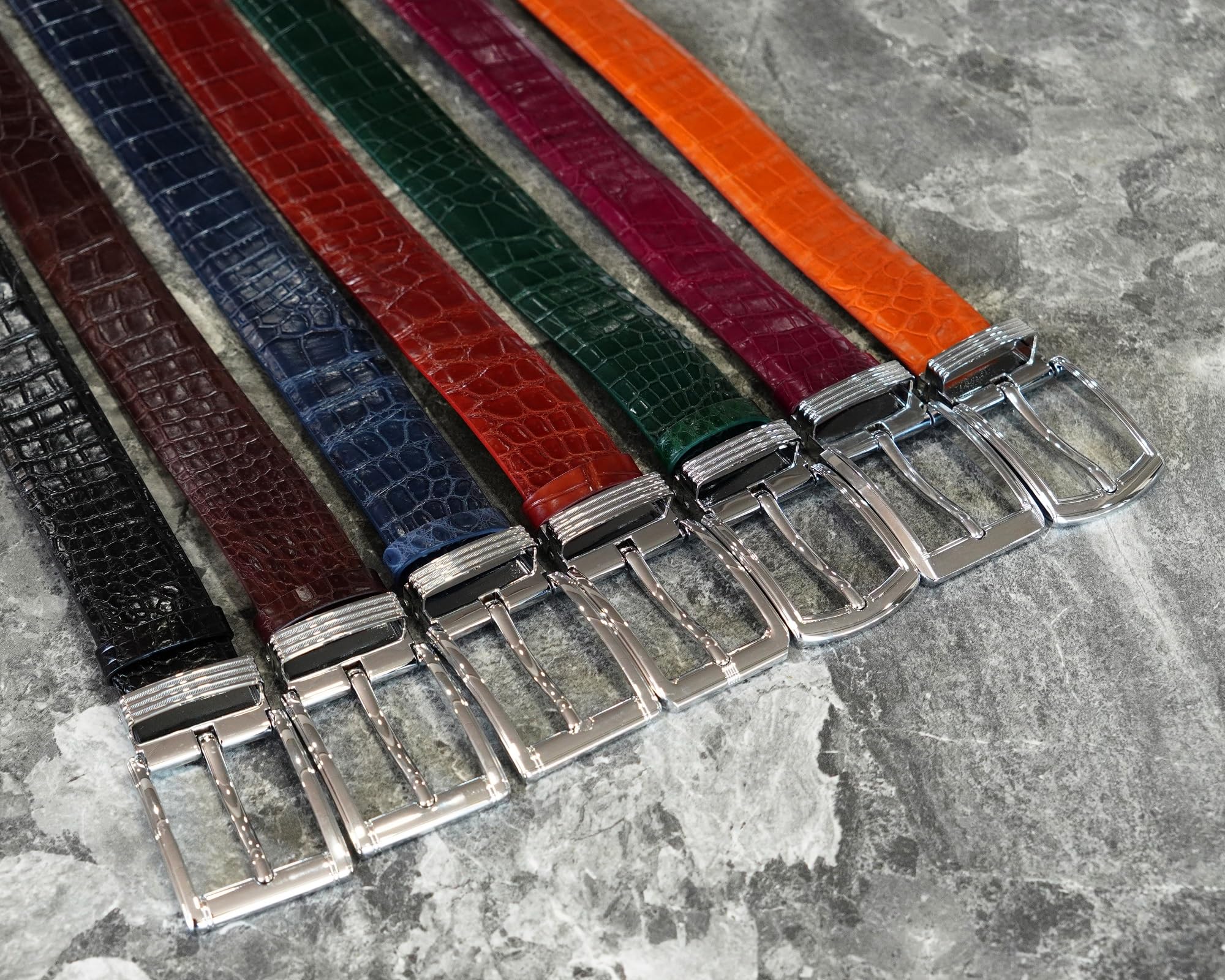 Alligator Leather Belt for Men - Handmade Genuine Leather Dress Belt with Durable Buckle - Classic Fashion Gift for Dad, Boss, Teacher - Perfect for Office, Wedding & Formal Occasions