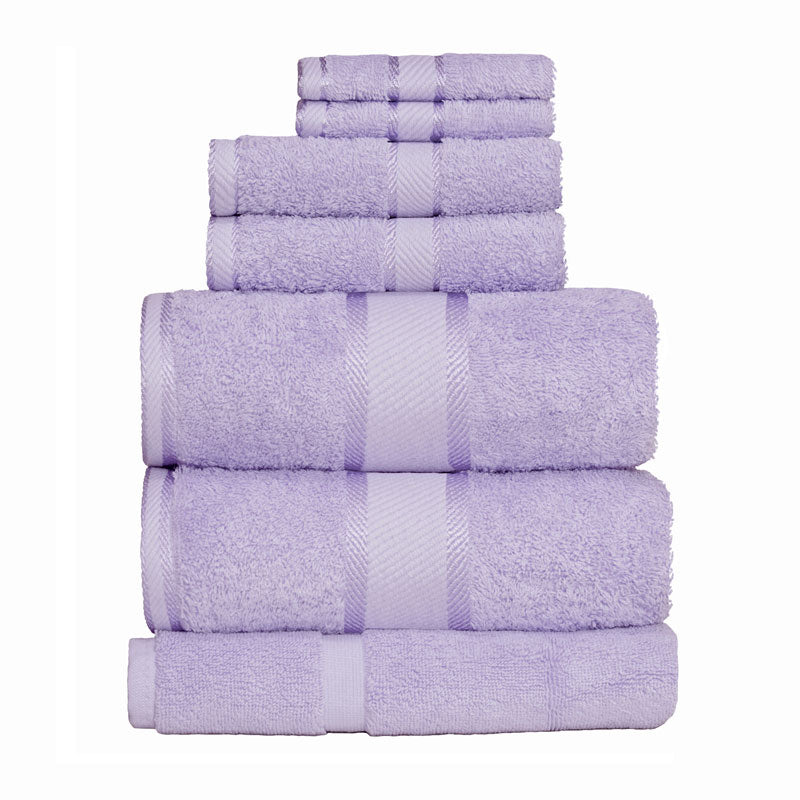 Premium 100% Cotton Bath Towel Set - 7-Piece Lilac Bath Sheets | Ultra Soft & Absorbent for Spa, Bathroom & Beach Use