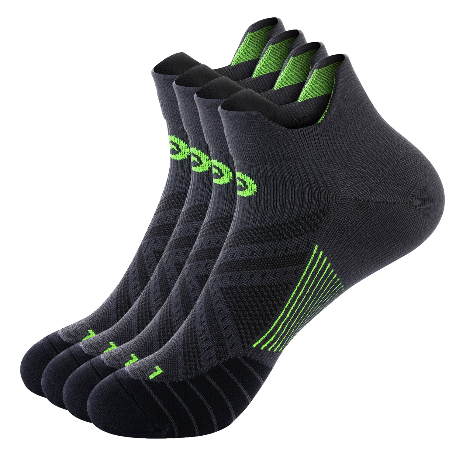 GECKOMAN x PAPLUS Ankle Compression Running Socks for Men & Women - 2 Pairs Pack - Moisture Wicking & Breathable for Marathon, Hiking, Gym Workout & Sports Performance