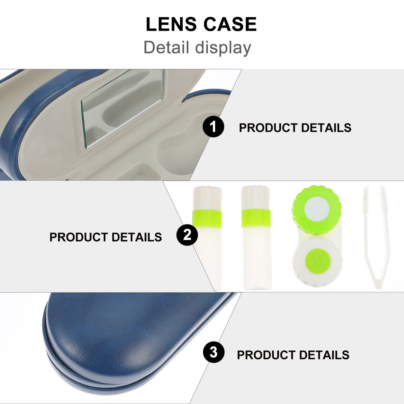 Healifty 2-in-1 Contact Lens & Eyeglass Case with Mirror, Tweezers and Remover - Portable Travel Storage Box for Contacts and Glasses | Perfect for Travel, Gym, and Daily Use