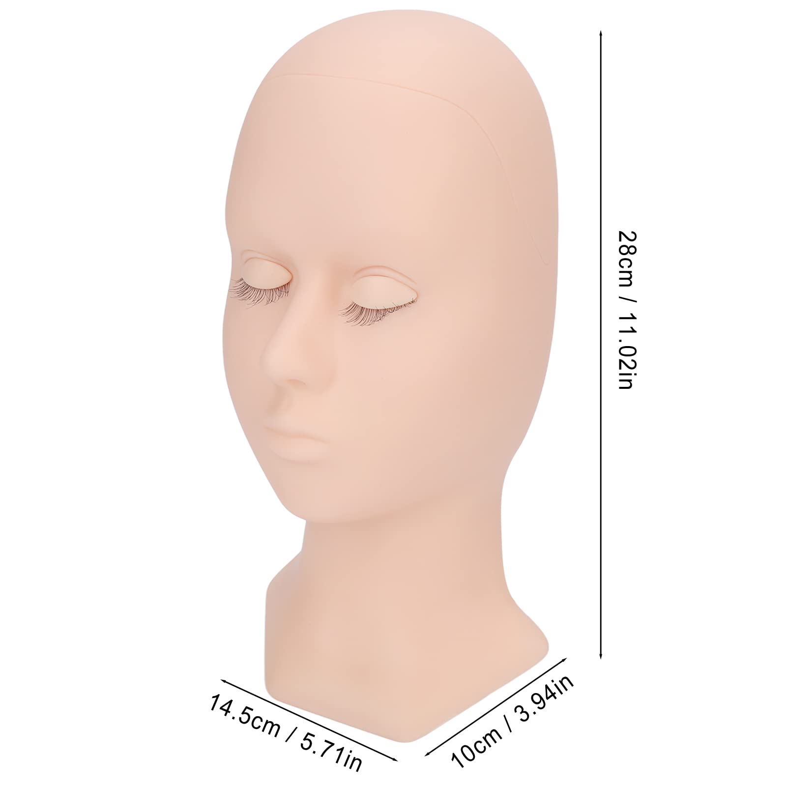 Professional Silicone Lash Mannequin Head with 3 Pairs Removable Eyelids - Double Eyelid Pink Makeup & Eyelash Extension Practice Head for Cosmetology Training - Perfect for Salon Students & Beauty Professionals