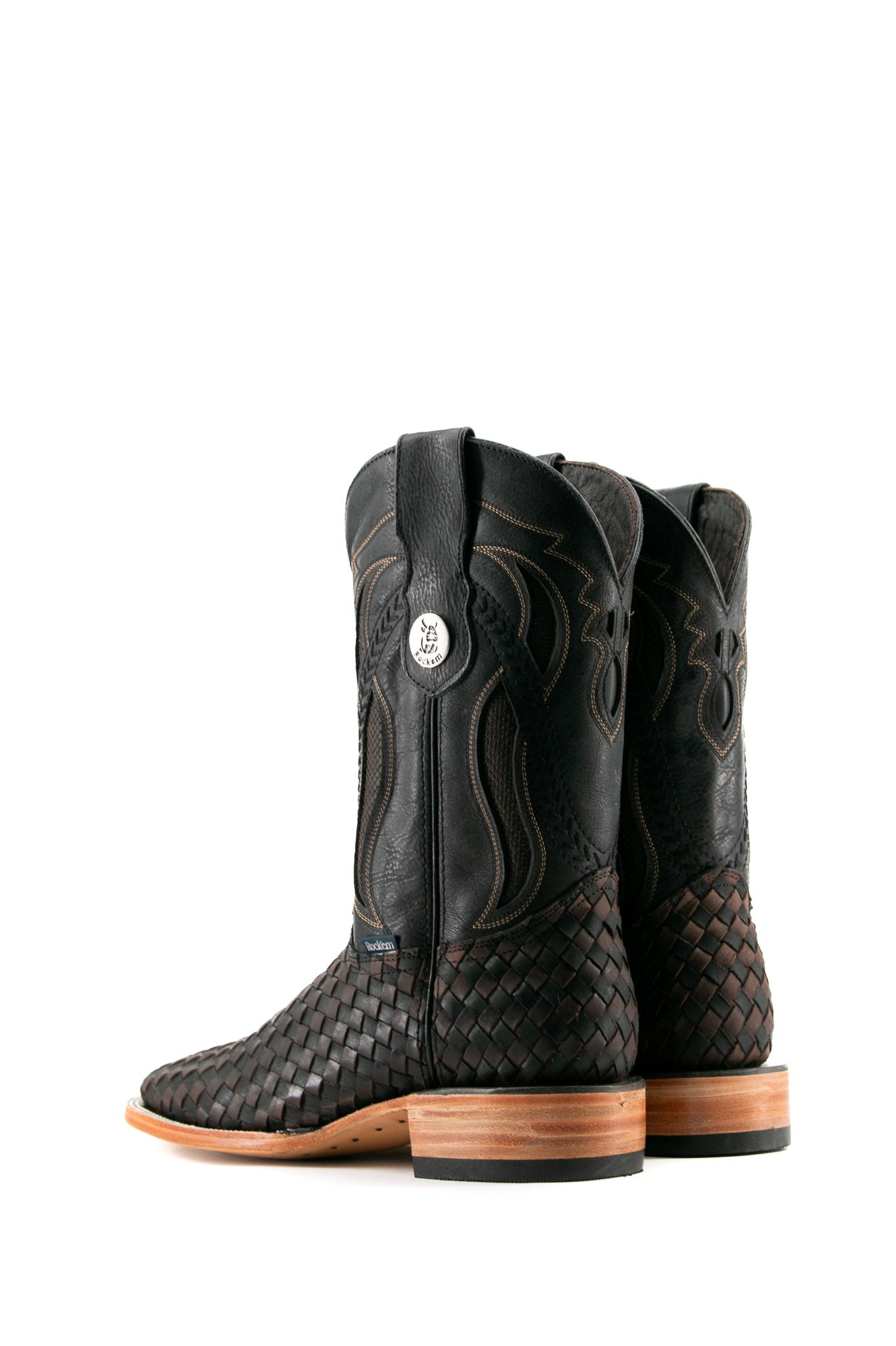 Handmade Serbia Woven Square Toe Cowboy Boots for Men & Women - Western Style Leather Ankle Boots for Country Dancing, Rodeo & Outdoor Adventures