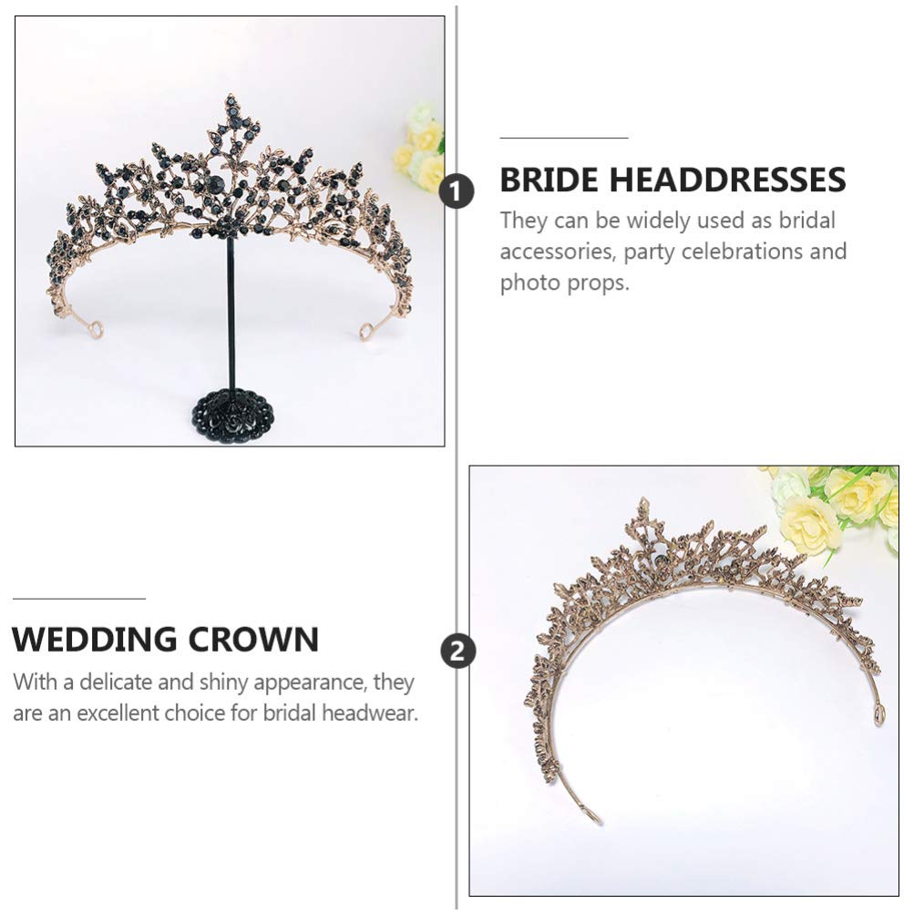 1pc Black Elegant Bridal Tiara Crown - Wedding Hair Accessories for Bride, Prom, Pageant & Guest - Perfect for Bridal Shower, Ceremony & Reception
