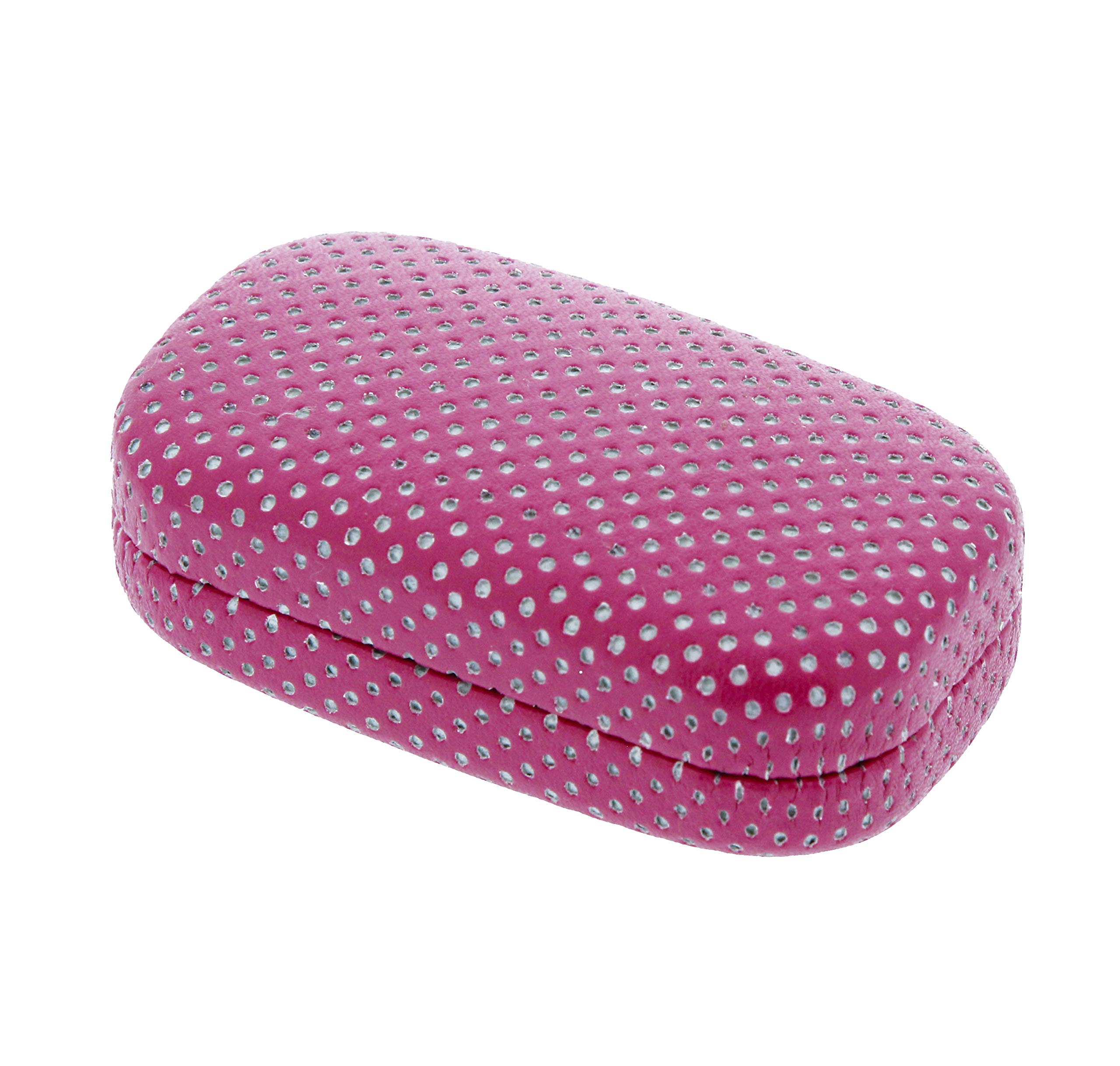 Ron's Optical Hard Mod Pink Polka Dot Contact Lens Case with Mirror for Travel