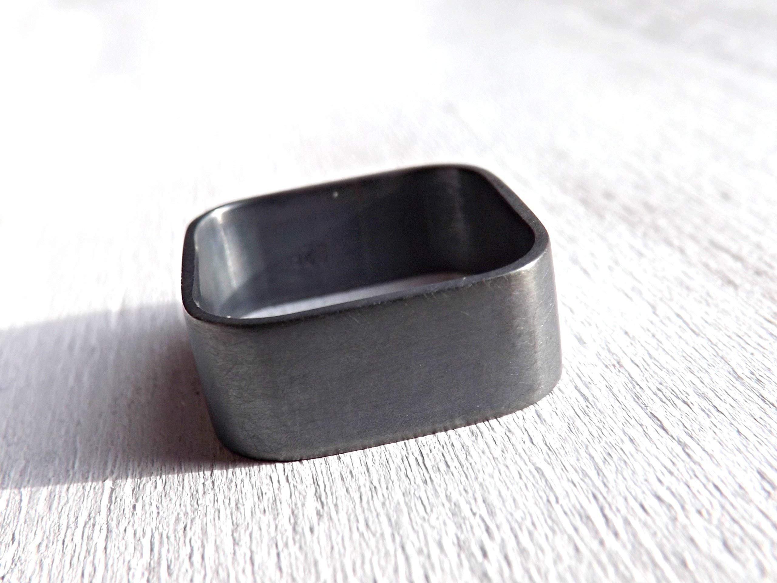Square Silver Ring for Men & Women - Modern Geometric Engagement & Wedding Band Jewelry - Perfect for Proposals, Anniversaries, and Everyday Wear