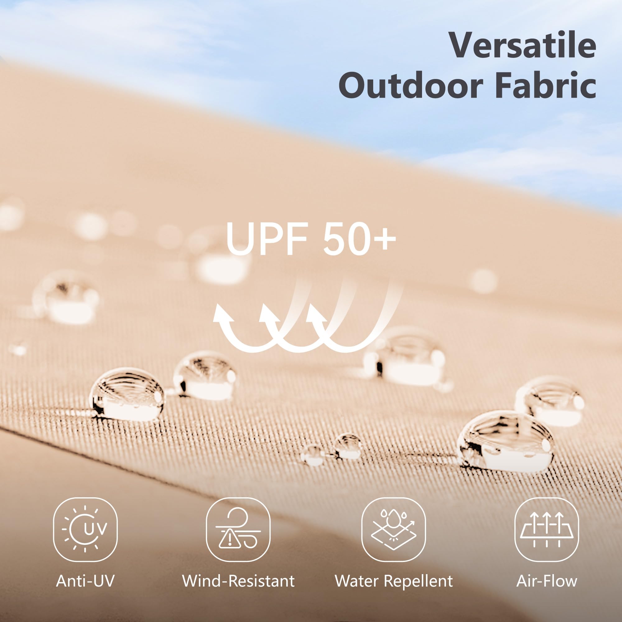 MFSTUDIO 15ft Double Sided Outdoor Patio Umbrella with Heavy Duty Base - Large Rectangular Market Umbrella with Easy Crank Handle - Perfect for Deck, Poolside, Garden, and Backyard Shade