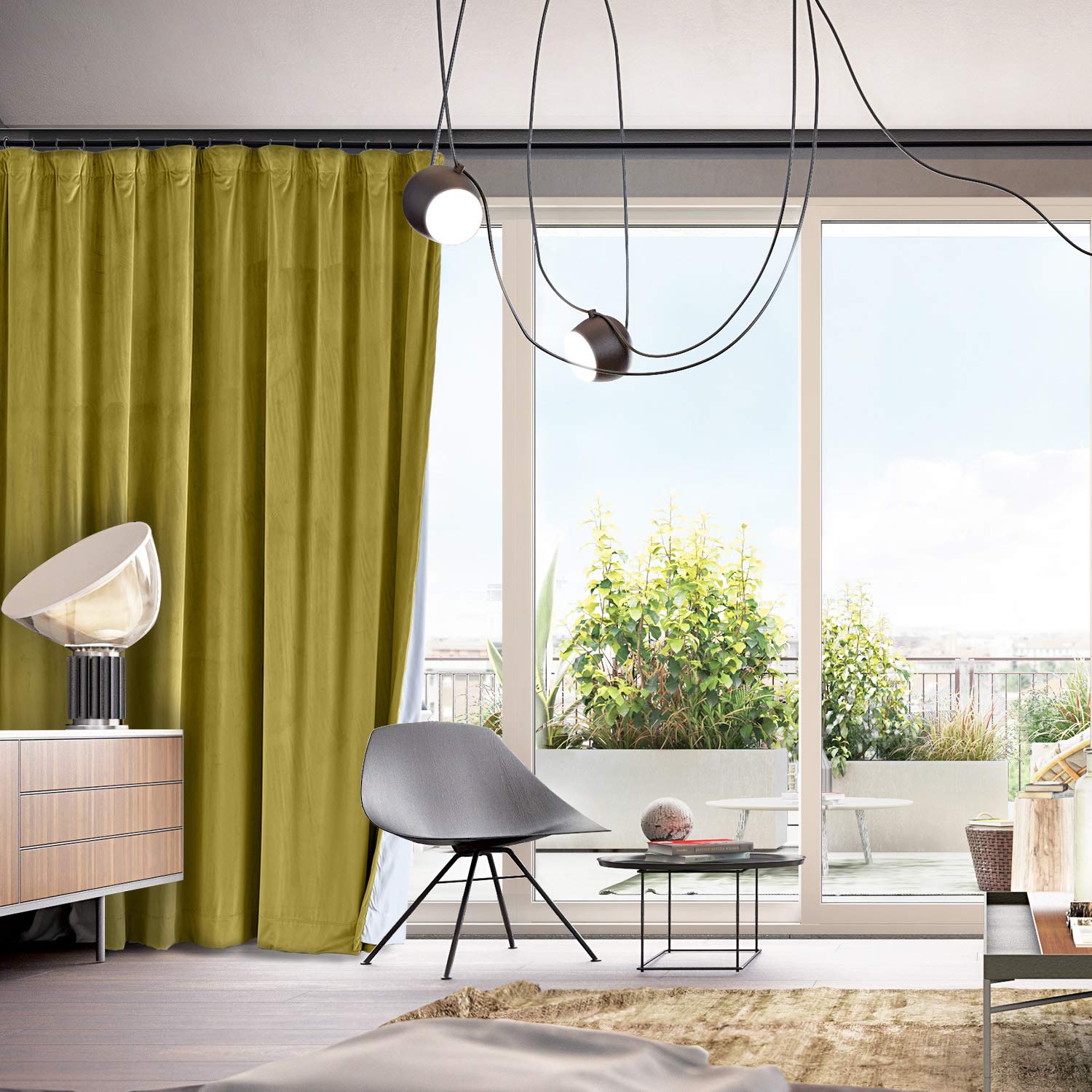 Premium Velvet Thermal Insulated Blackout Curtains for Bedroom & Living Room - 100x84 Inch, Fawn Color, 1 Panel - Energy Efficient Window Drapes with Flat Hooks for Room Darkening, Noise Reduction & Privacy - Perfect for Home Theater, Nursery & Light Sleepers