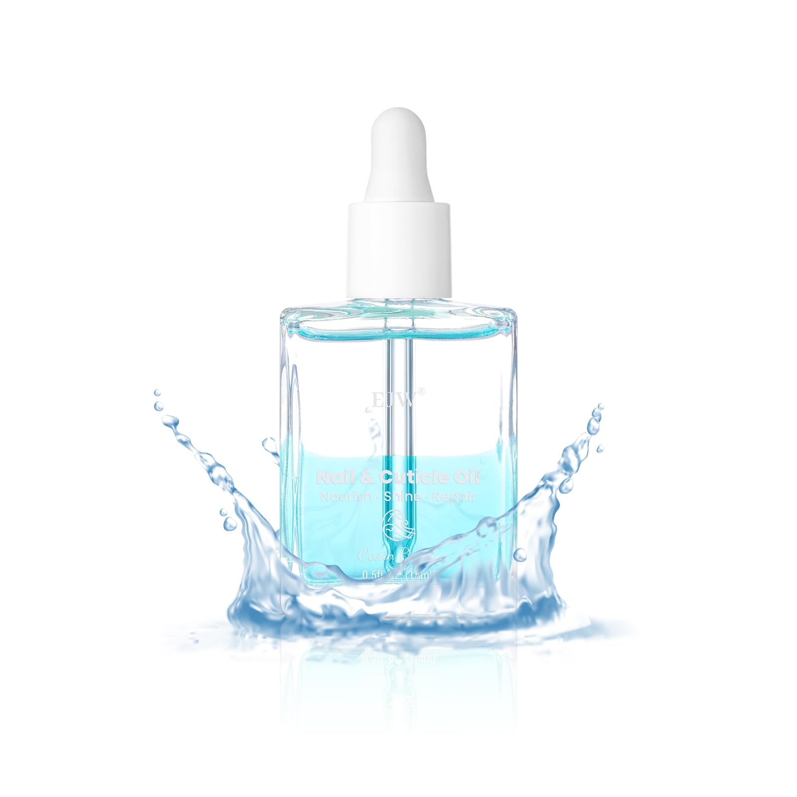 EJW Dual Layer Cuticle Oil for Nails - Nourishing & Repairing Treatment for Dry, Damaged Cuticles | Strengthens Nails & Reduces Hangnails | Fast-Absorbing Natural Formula with Ocean Breeze Scent | 0.5 fl oz | Perfect for Manicures, At-Home Nail Care & Hand Spa Treatments