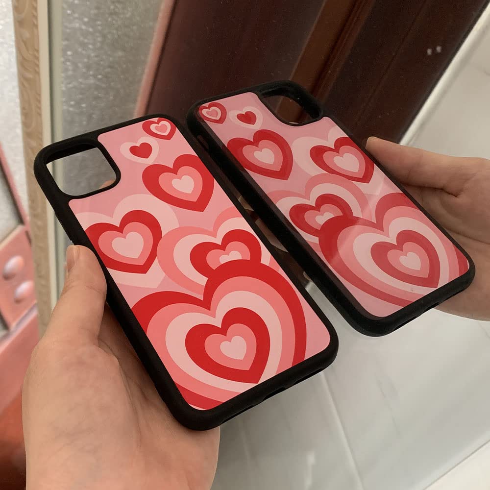 Cute Love Heart Pink Aesthetic iPhone 7/8 Phone Case - Slim Soft Protective Cover for Women & Girls - Perfect for Everyday Use, Valentine's Gifts & Photo Shoots