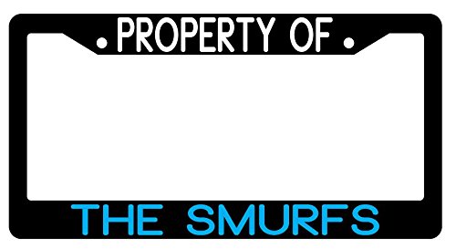 GSF Frames The Smurfs Black Plastic License Plate Frame with Light Blue Accents - Perfect for Car Enthusiasts & Smurfs Fans