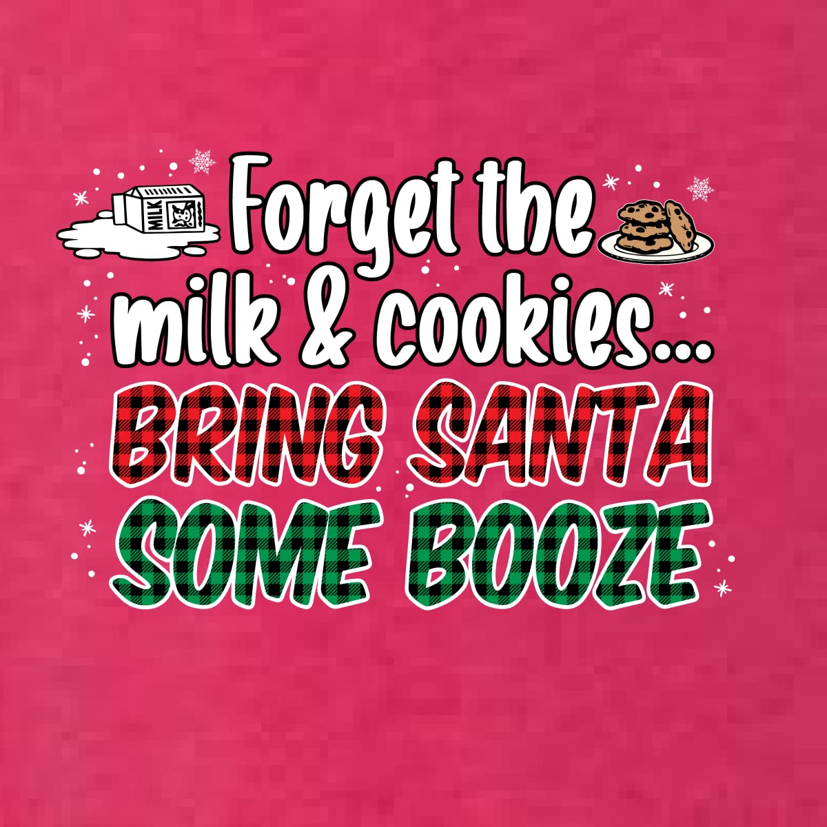 Santa Booze Christmas Tri-Blend Racerback Tank Top - Funny Holiday Party Outfit for Women, Christmas Gift Idea for Her, Festive Bar Crawl & Ugly Sweater Party Attire