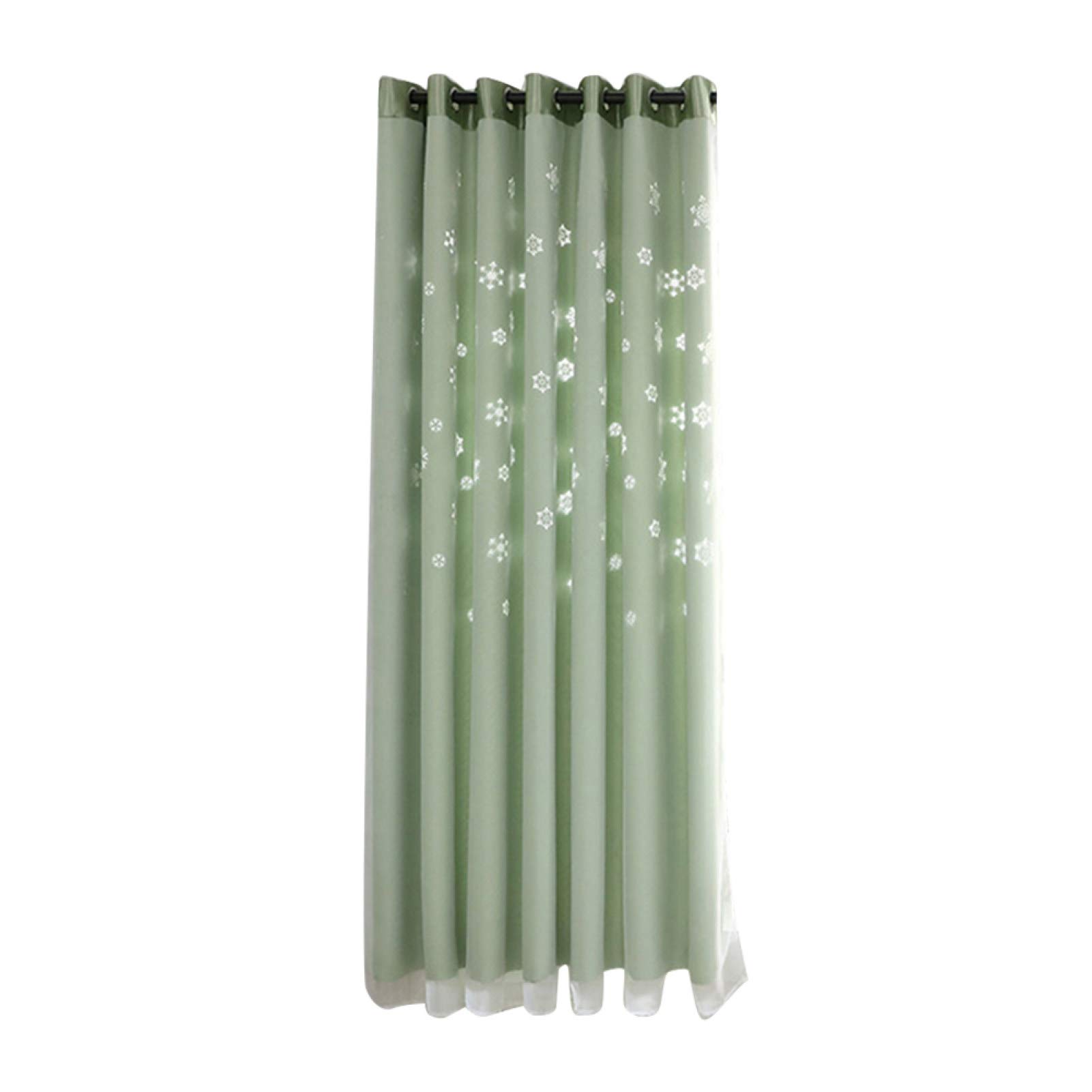 Hollow Snowflake Tulle Window Curtains - Light Filtering Sheer Drapes for Living Room & Bedroom Decor | Hislaves Curtain Accessories | Elegant Home Decor for Windows, Weddings & Seasonal Decorations