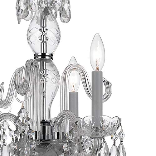 Elegant 3-Light Clear Italian Crystal Mini Chandelier with Polished Chrome Finish - Perfect for Dining Room, Bedroom, or Entryway Lighting