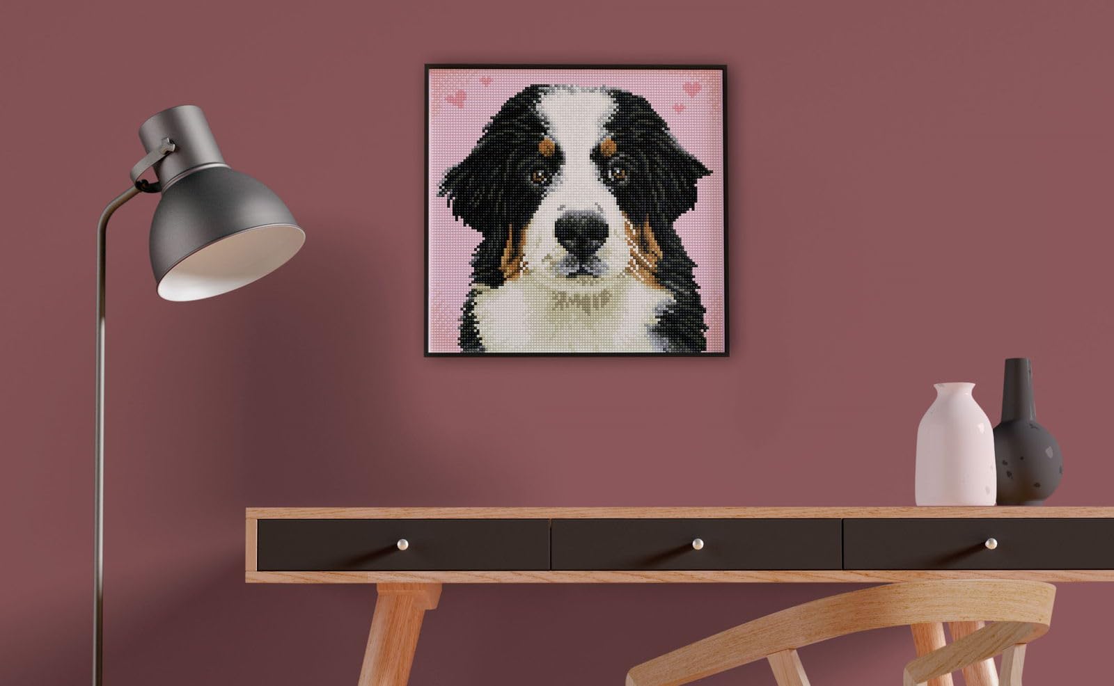 DIAMOND DOTZ Say Hello to Zuzu - Pre-Framed Dog Diamond Painting Kit for Adults - 11.4x11.4 Inch DIY Diamond Art with Dotz Gems - Relaxing Creative Craft for Home Decor & Stress Relief