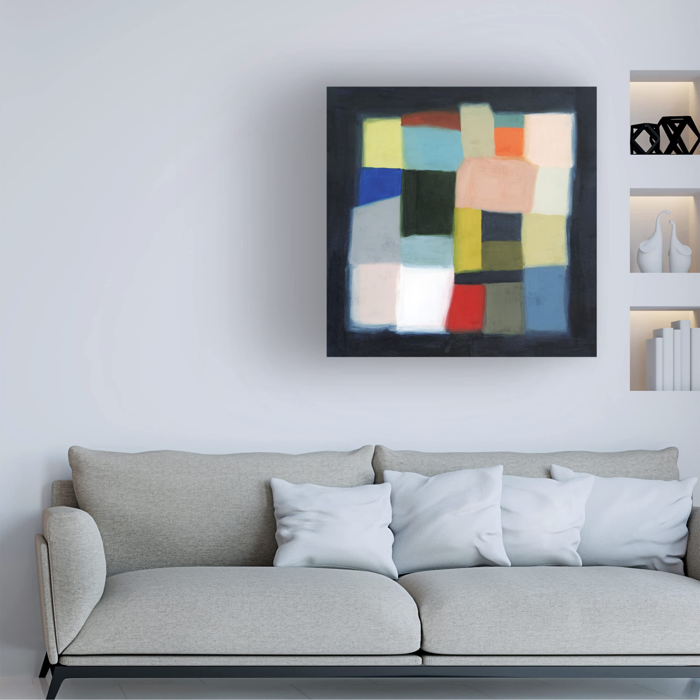 Grace Popp Chromatic Cube II Abstract Canvas Wall Art - Modern Home Decor for Living Room, Bedroom & Office