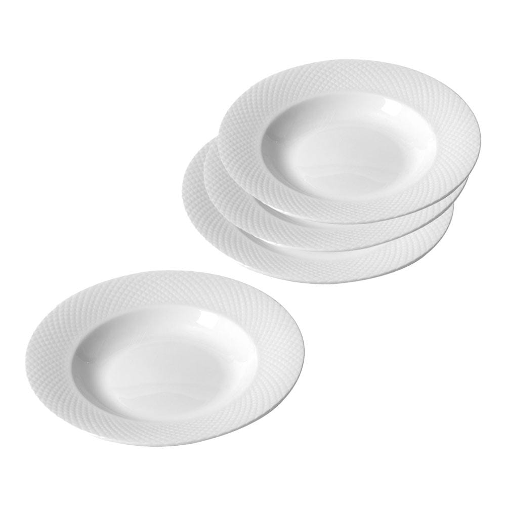 Stanton 4-Piece Soup Bowls Set - Ceramic Rim Bowls for Soup, Salad, Pasta & Dessert - Perfect for Dining, Entertaining & Everyday Use