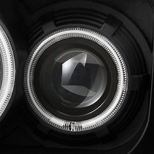 AKKON CCFL Halo Black Projector LED Headlights & Dark Red Tail Lights Combo for 2007-2012 Dodge Nitro - High Performance Lighting for Night Driving & Custom Car Styling