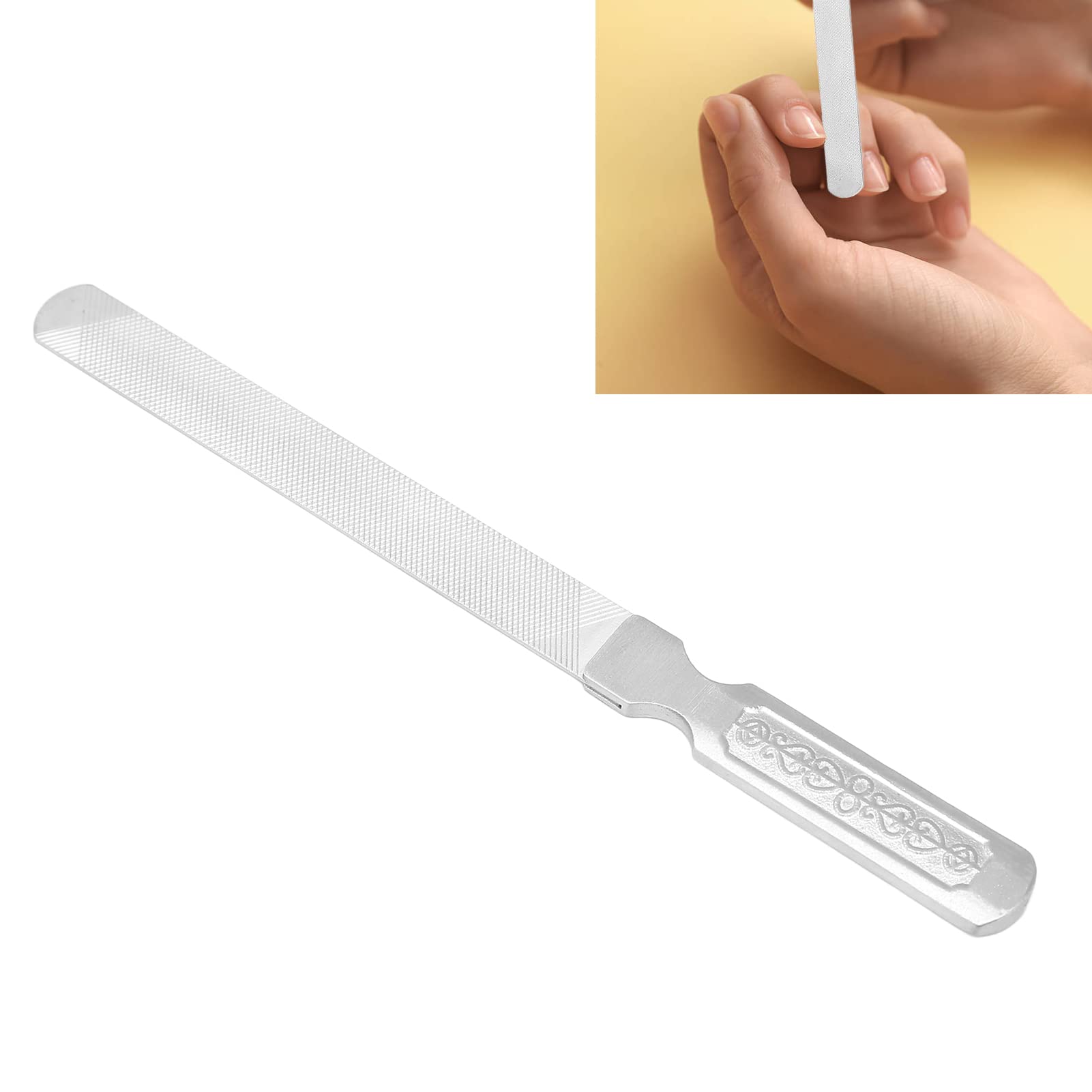 Premium Stainless Steel Nail File - Double Sided Metal Nail Buffer for Fingernails & Toenails - Professional Manicure & Pedicure Tool for Salon & Home Use - Perfect for Nail Care, Travel & DIY Beauty Kits
