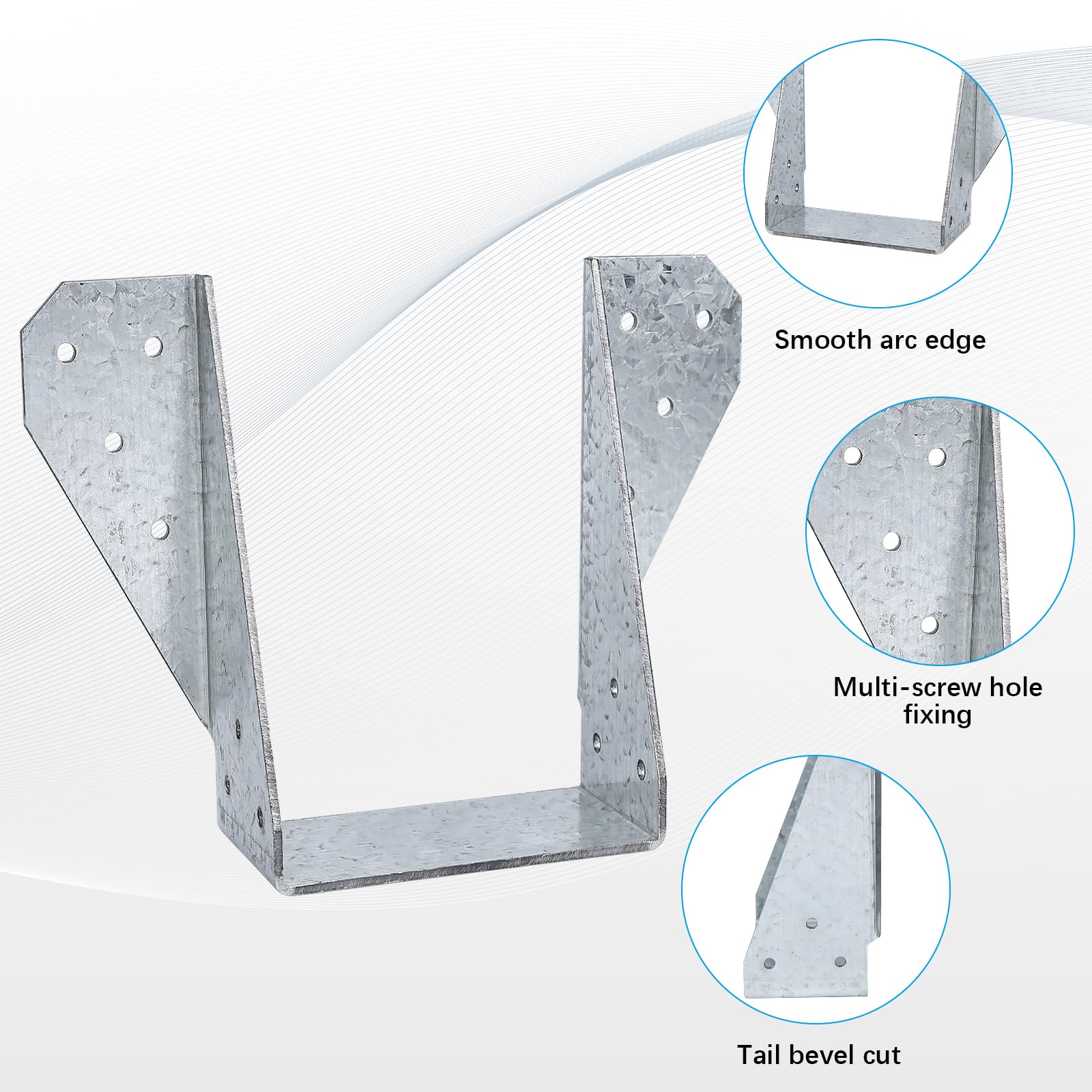 LukLoy 4x6 Joist Hangers - 14 Gauge Galvanized Face Mount Bracket for Wood Framing (10 Pack) - Perfect for Deck Building, Floor Joists & Roof Construction