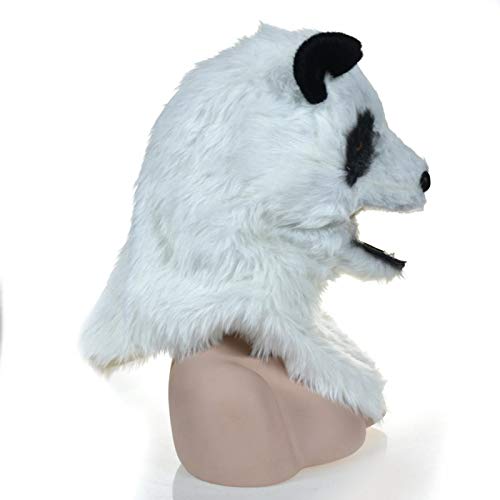 SHENGUS Halloween Panda Mask with Moving Mouth - Anime Animal Fursuit Costume for Cosplay, Carnival & Parties (White) - Perfect for Halloween Events, Cosplay Conventions & Themed Parties