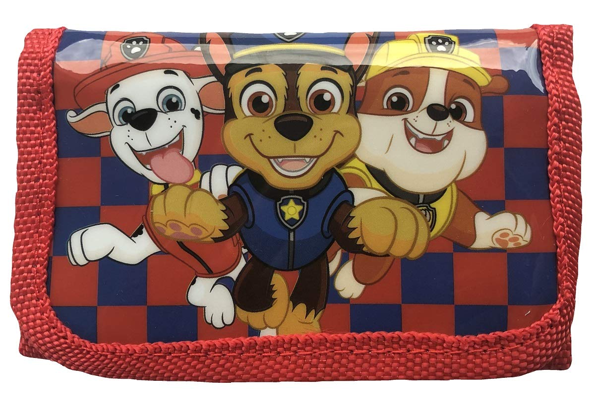 Shiny PU Leather Tri-Fold Wallet with Paw Patrol Characters - Chase, Marshall & Rubble - Perfect for Kids, Collectors & Gift Giving