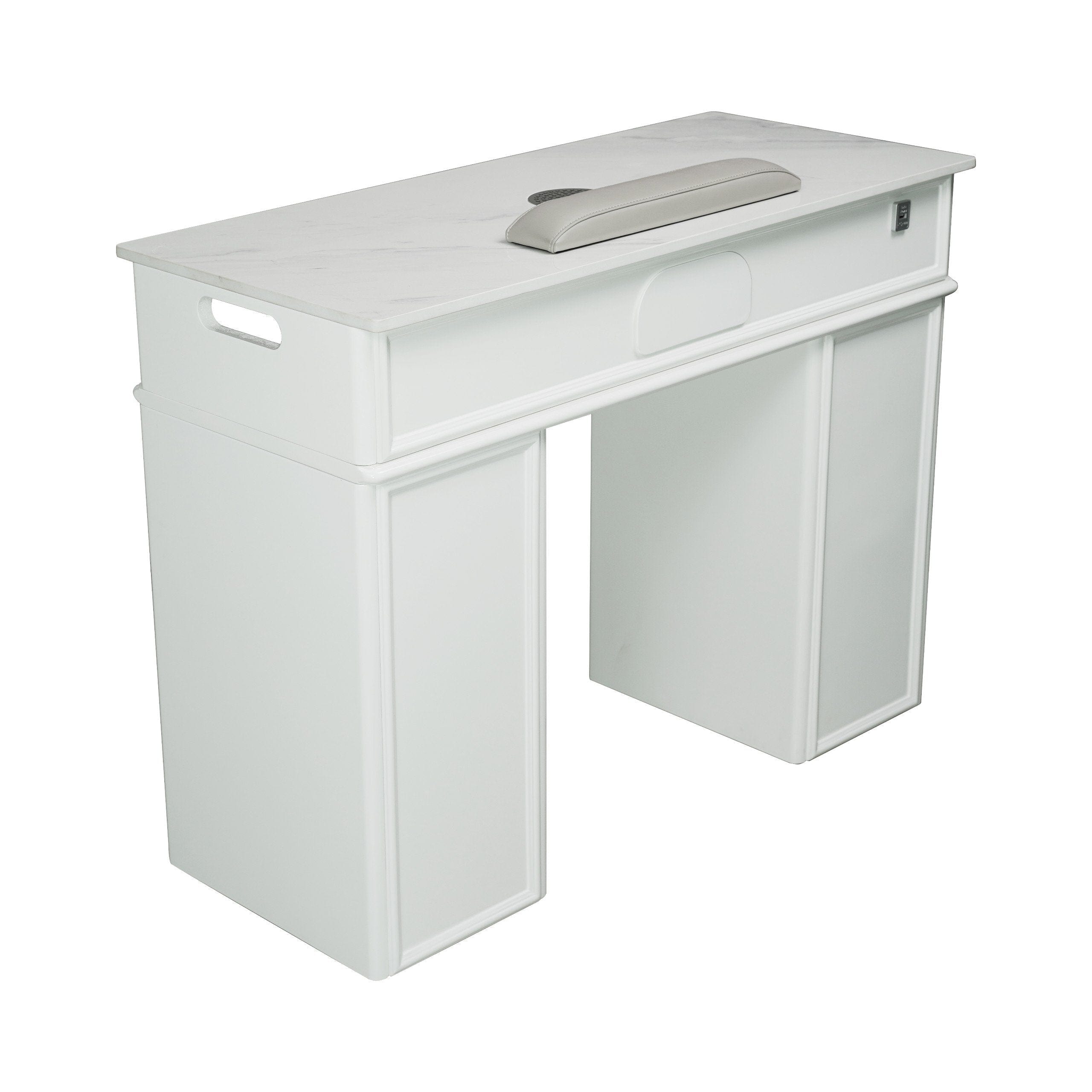 LUX N146 Professional Single Manicure Nail Table Set with Storage - Portable Salon Station for Home & Nail Studio Use