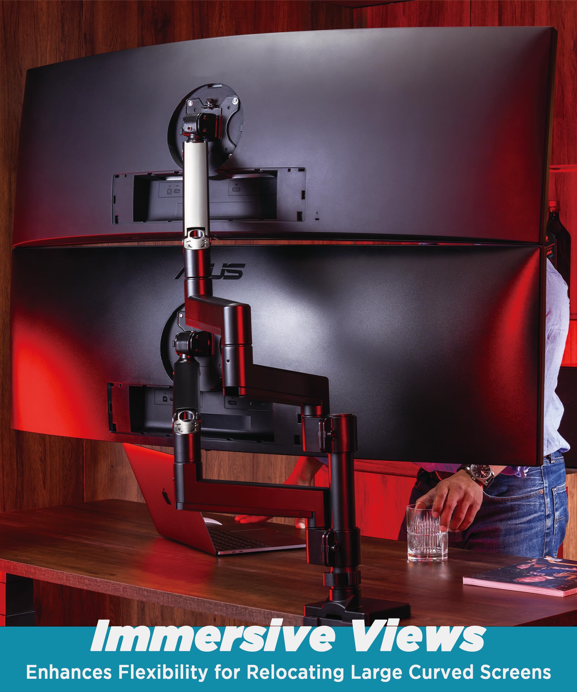 Heavy Duty Monitor Arm for Ultrawide Monitors up to 57