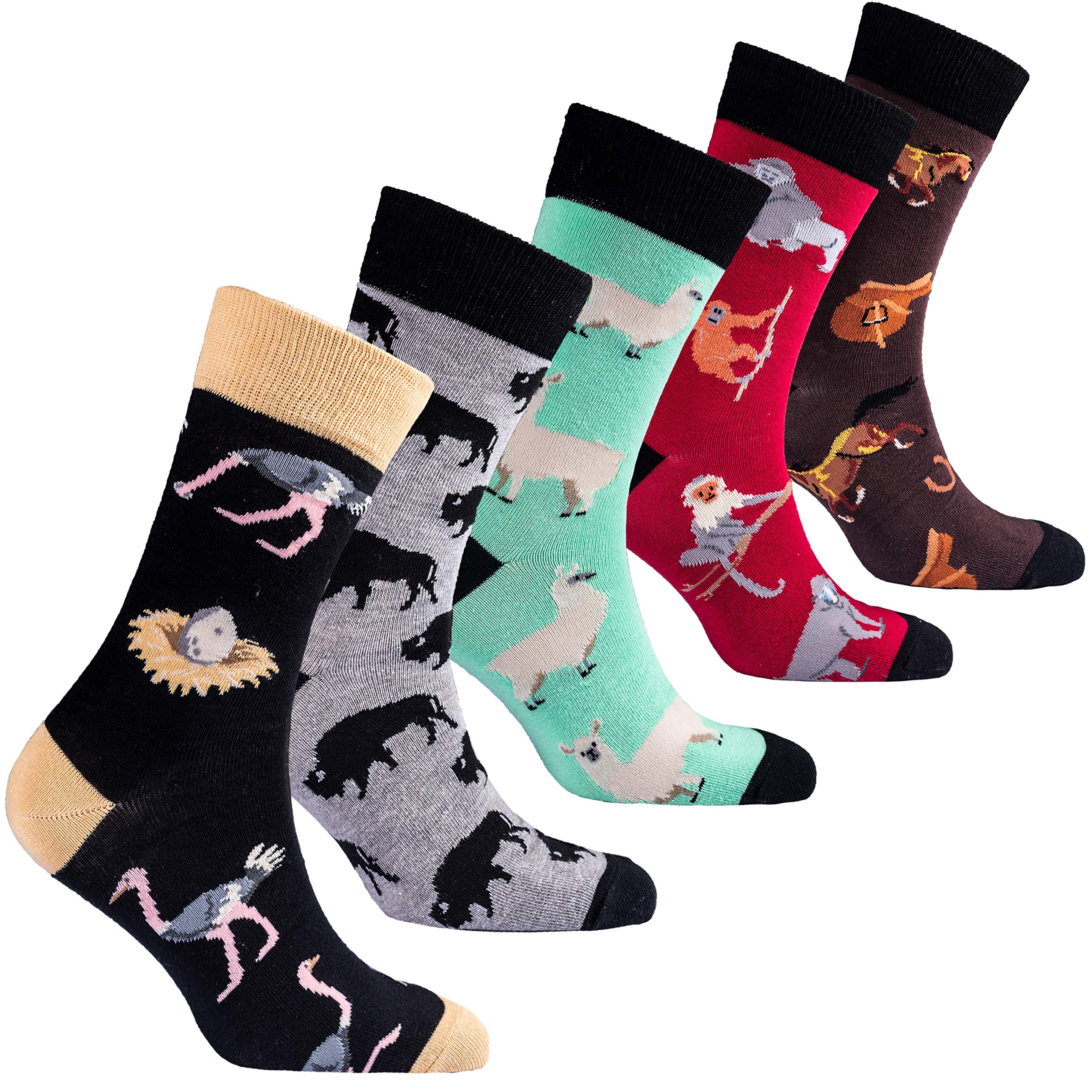 Men's 5-Pair Luxury Colorful Cotton Novelty Dress Socks Gift Box - Fun & Stylish for Work, Parties & Gifts