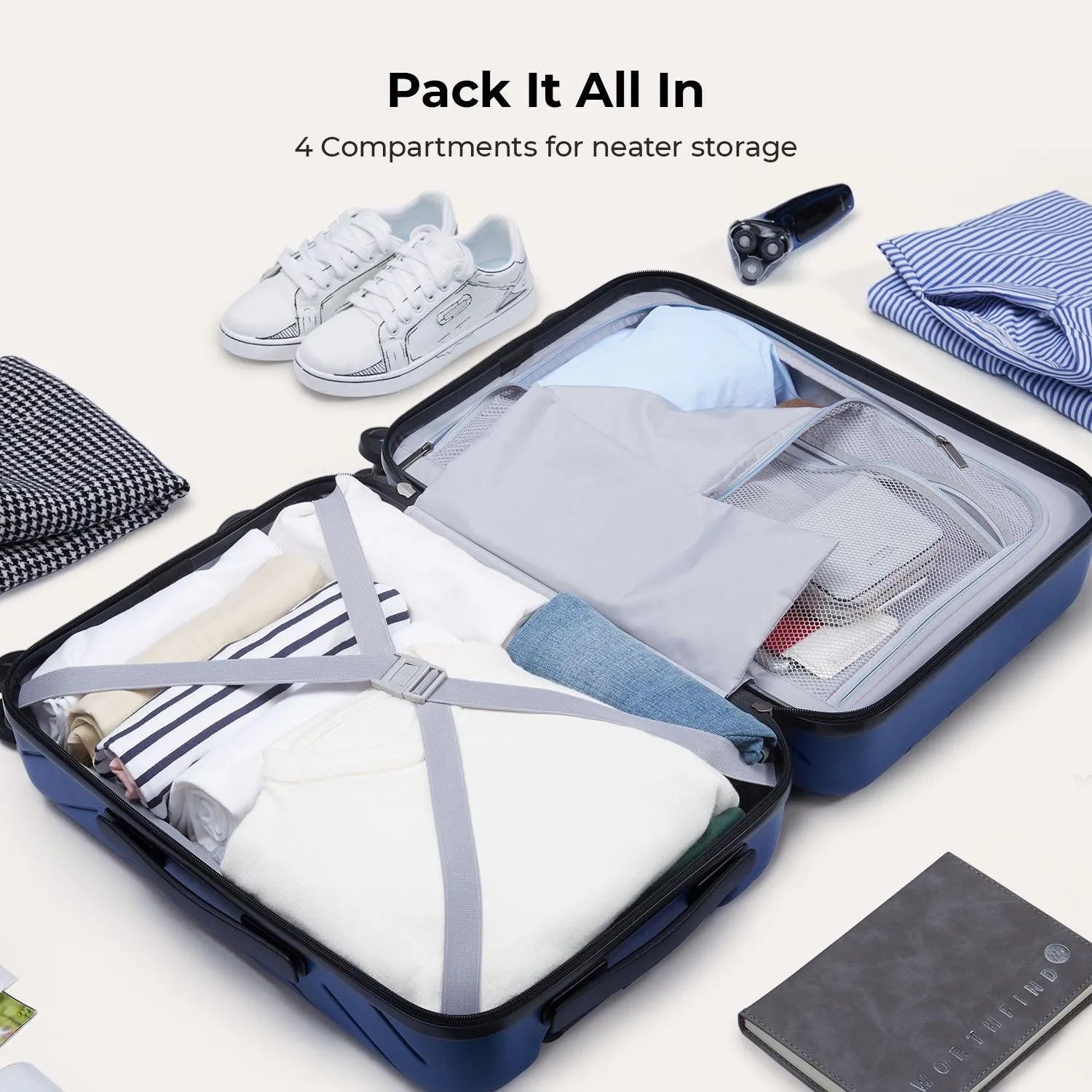 Daren 16-20 Inch Lightweight Hardside Carry On Luggage - Perfect for Air Travel, Business Trips & Weekend Getaways