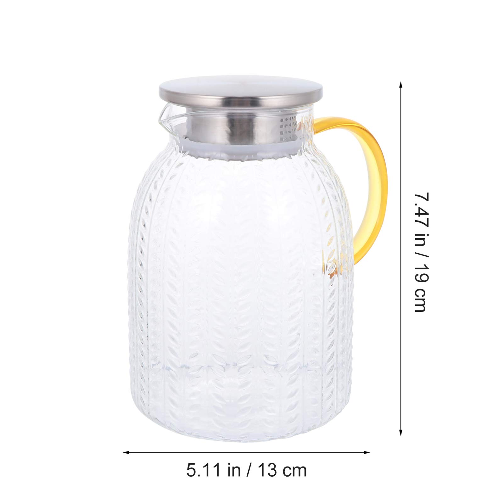 Premium Glass Cold Water Jug - 2L Large Capacity, BPA-Free, Fashionable & Durable Glass Pitcher for Iced Tea, Lemon Water & Infused Drinks - Perfect for Refrigerator, Parties & Outdoor Picnics