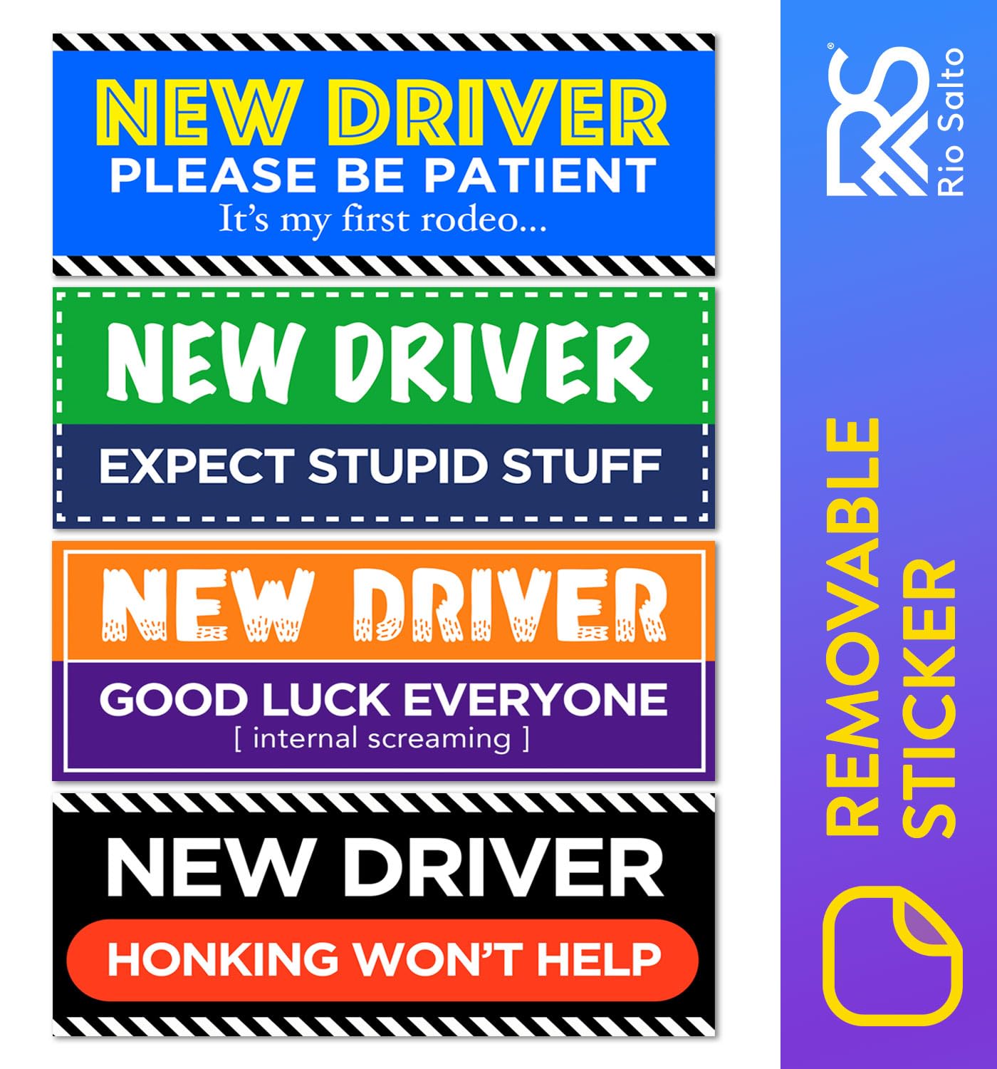Rio Salto Removable Funny Student Driver Sticker for Cars - New Driver Gift, Teen Boy & Girl Bumper Decals - Paint-Safe Vinyl Window Stickers | Perfect for Graduation Gifts, New Car Owners & Learner Drivers